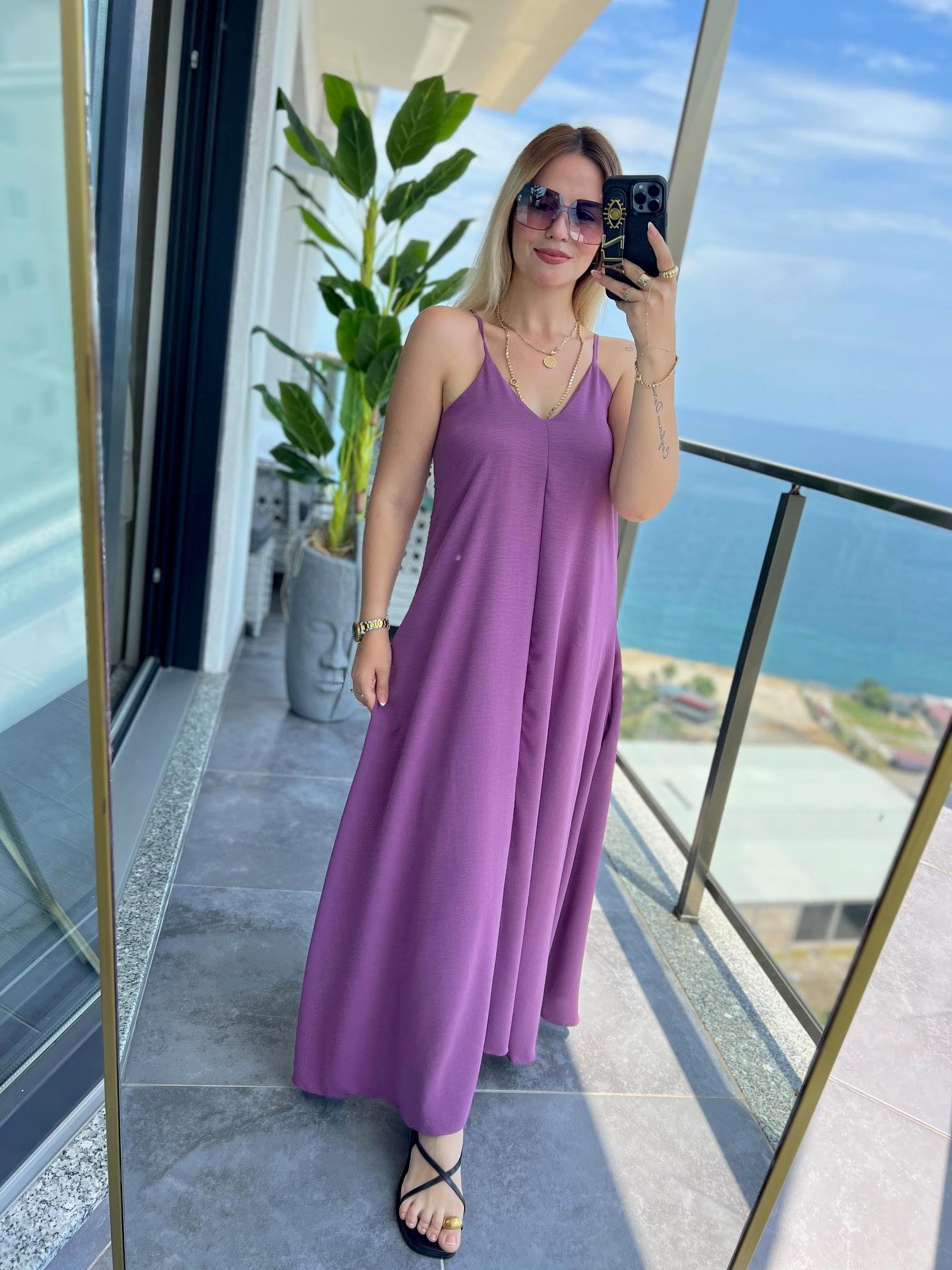 610 Askılı Elbise MÜRDÜM