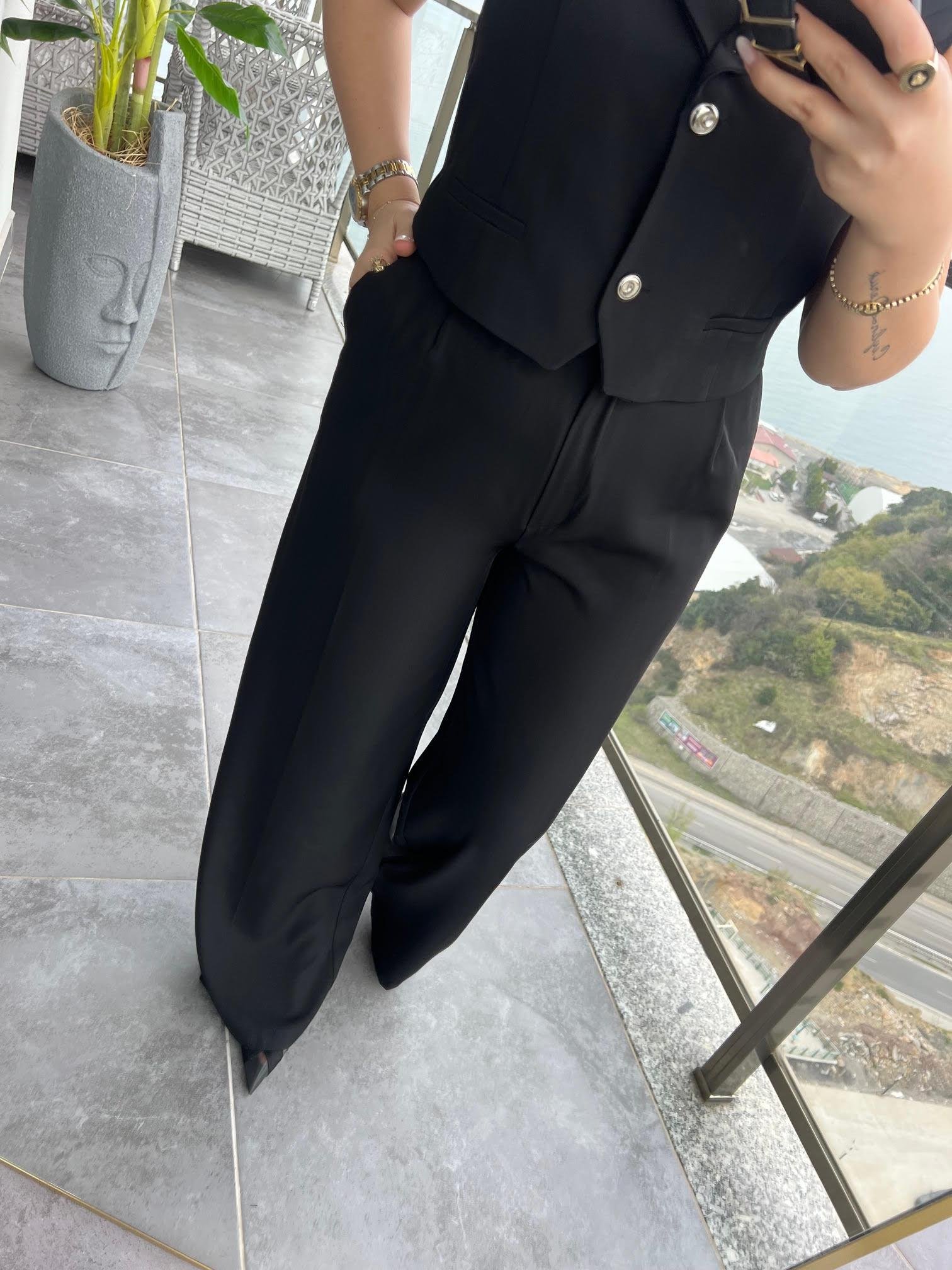 6225 Adriana Yelek Takım SİYAH