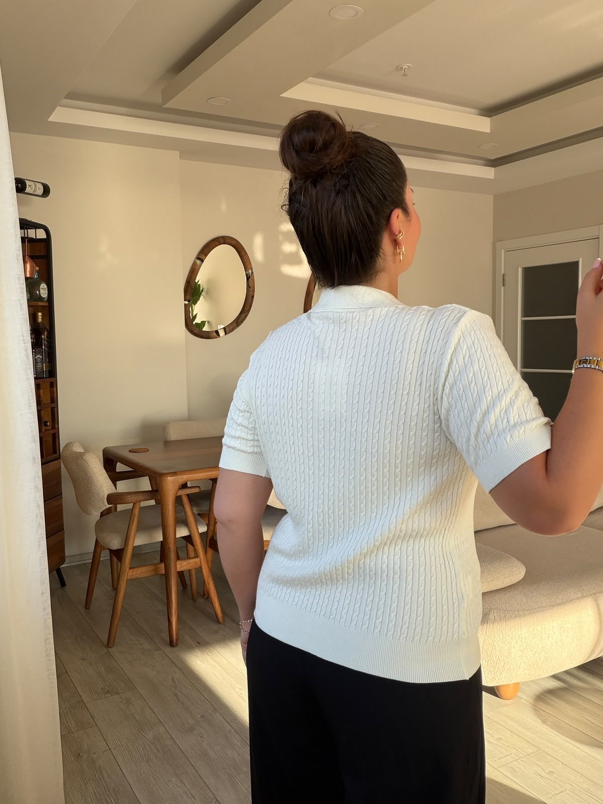 6402 Saç Örgülü Triko EKRU