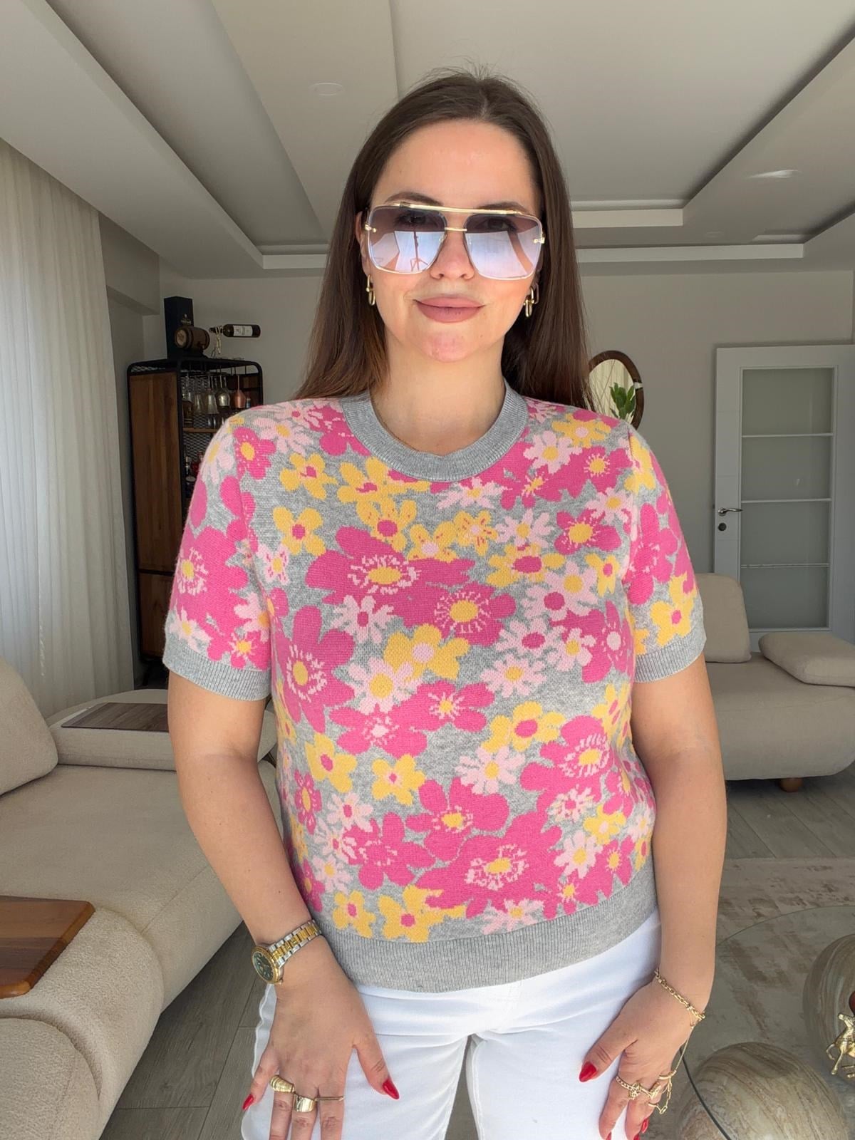 6411 Çiçekli Triko ÇİÇEK