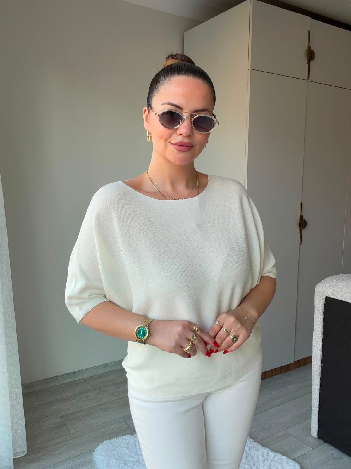 6416 Yarasa Kol Triko KEMİK