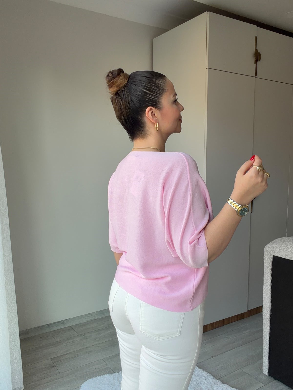 6416 Yarasa Kol Triko PEMBE