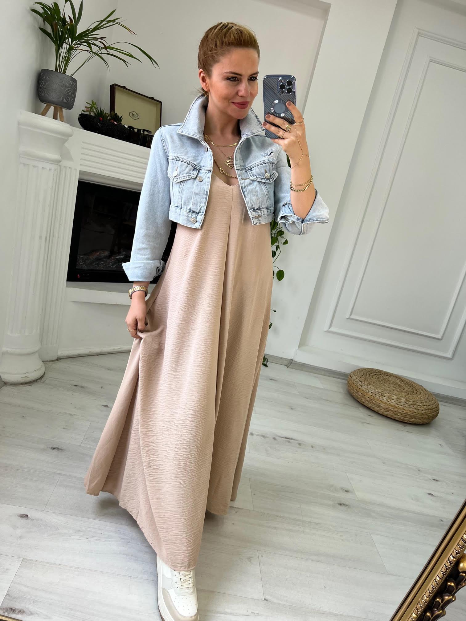 65320 Kısa Jean Ceket BUZ MAVİSİ