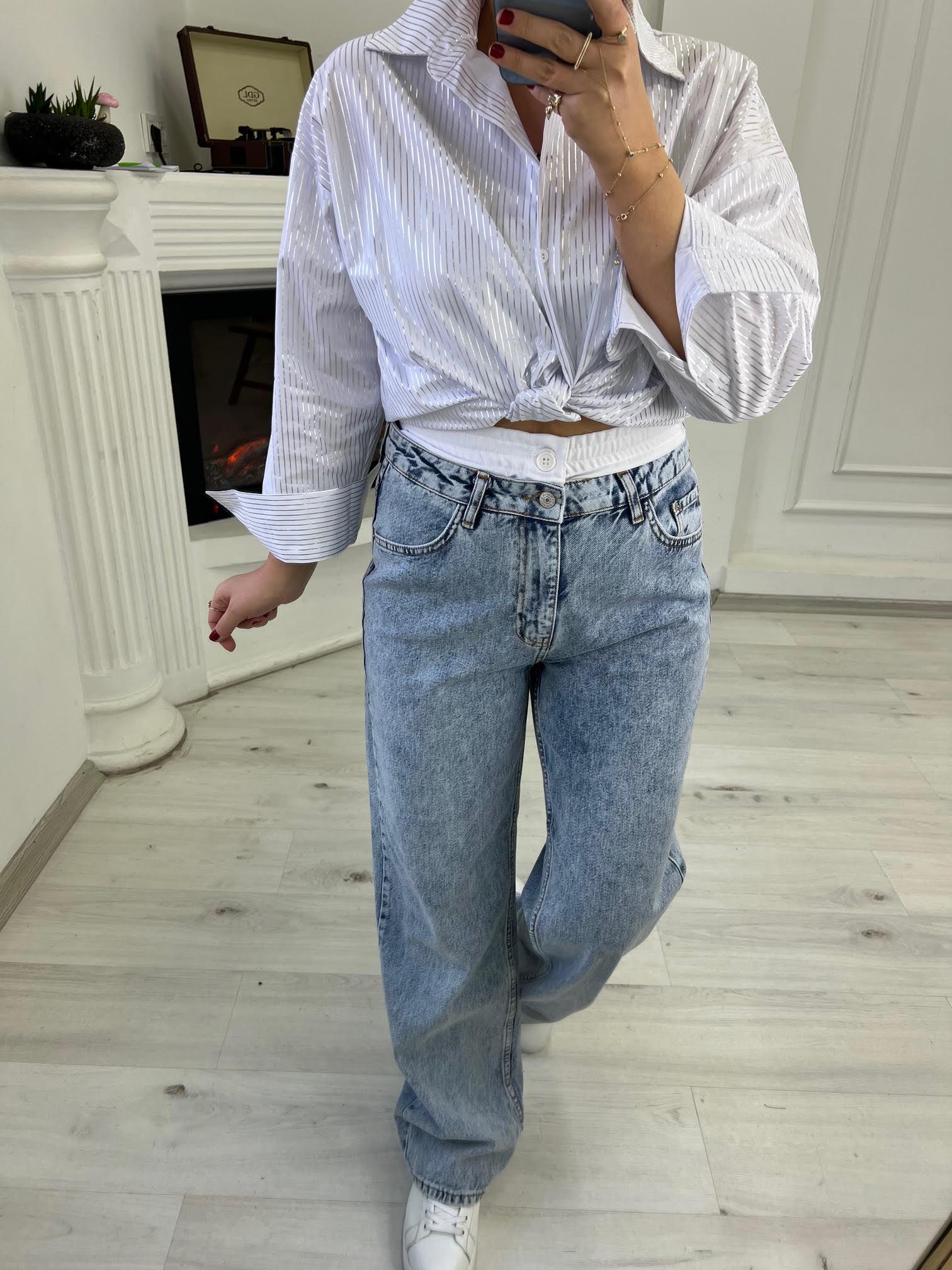 669Cepli Boxer Detaylı Jean BUZ MAVİSİ