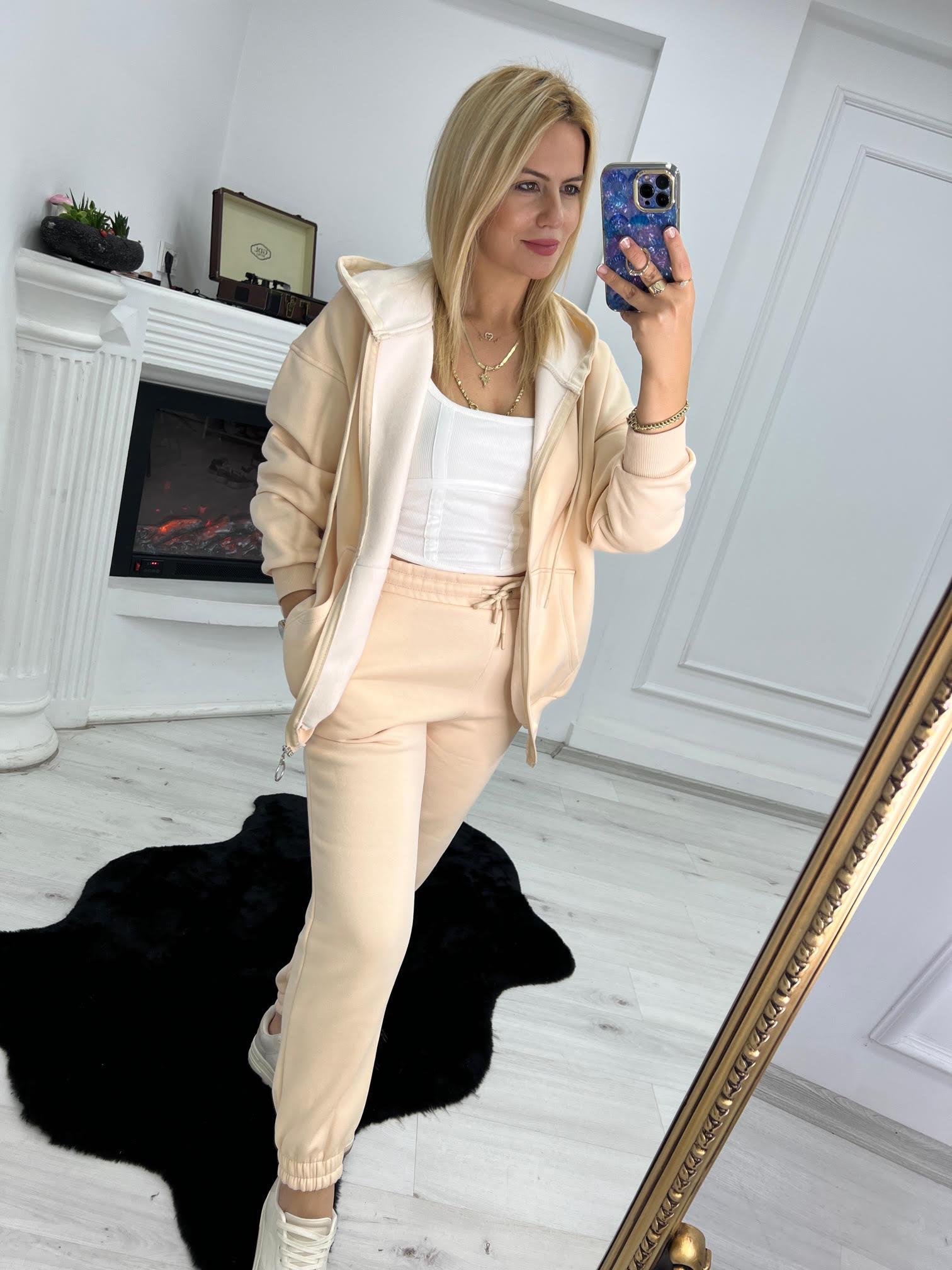 7012 Bel Paça Lastikli Pantolon BEJ
