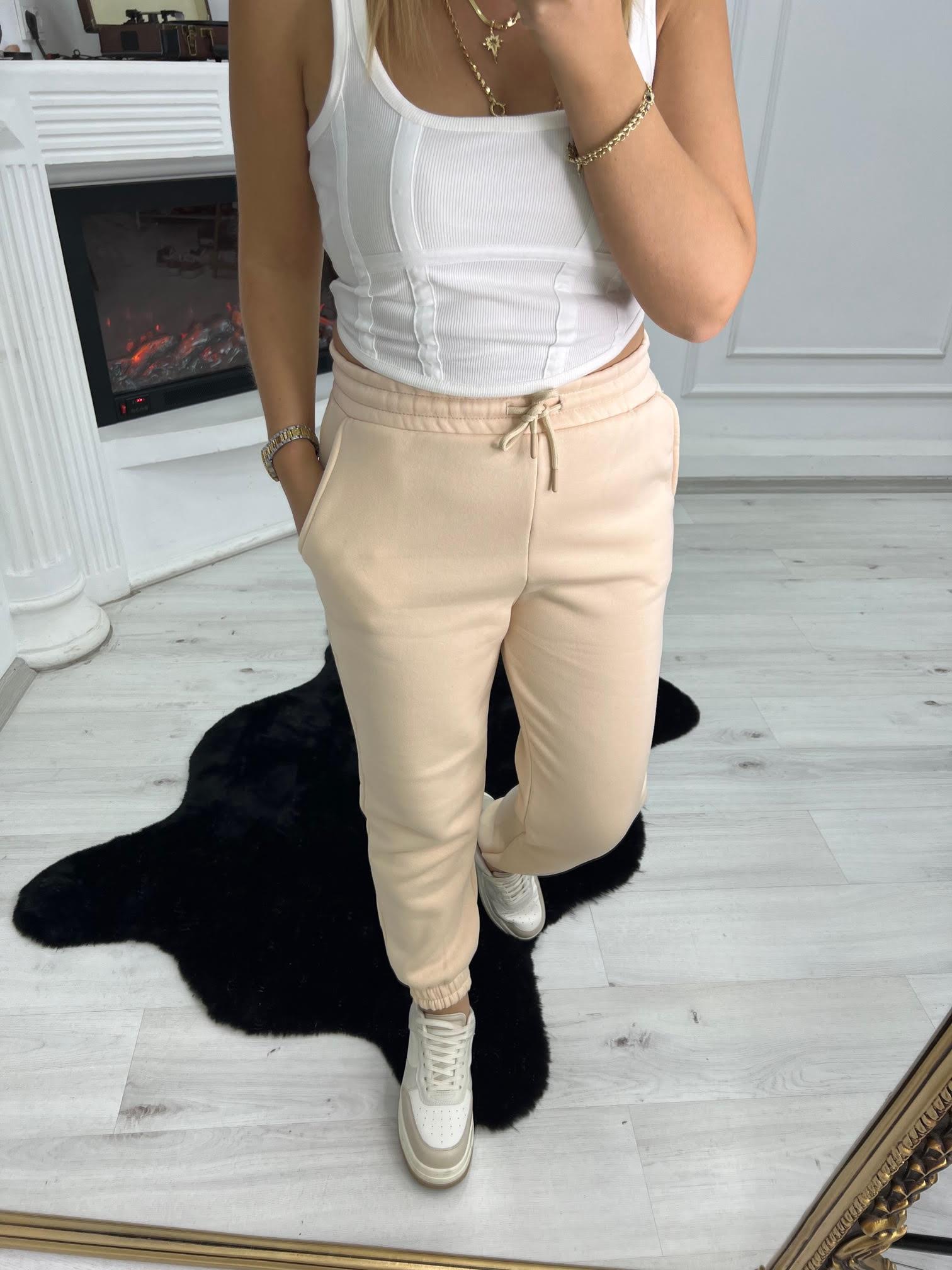 7012 Bel Paça Lastikli Pantolon BEJ