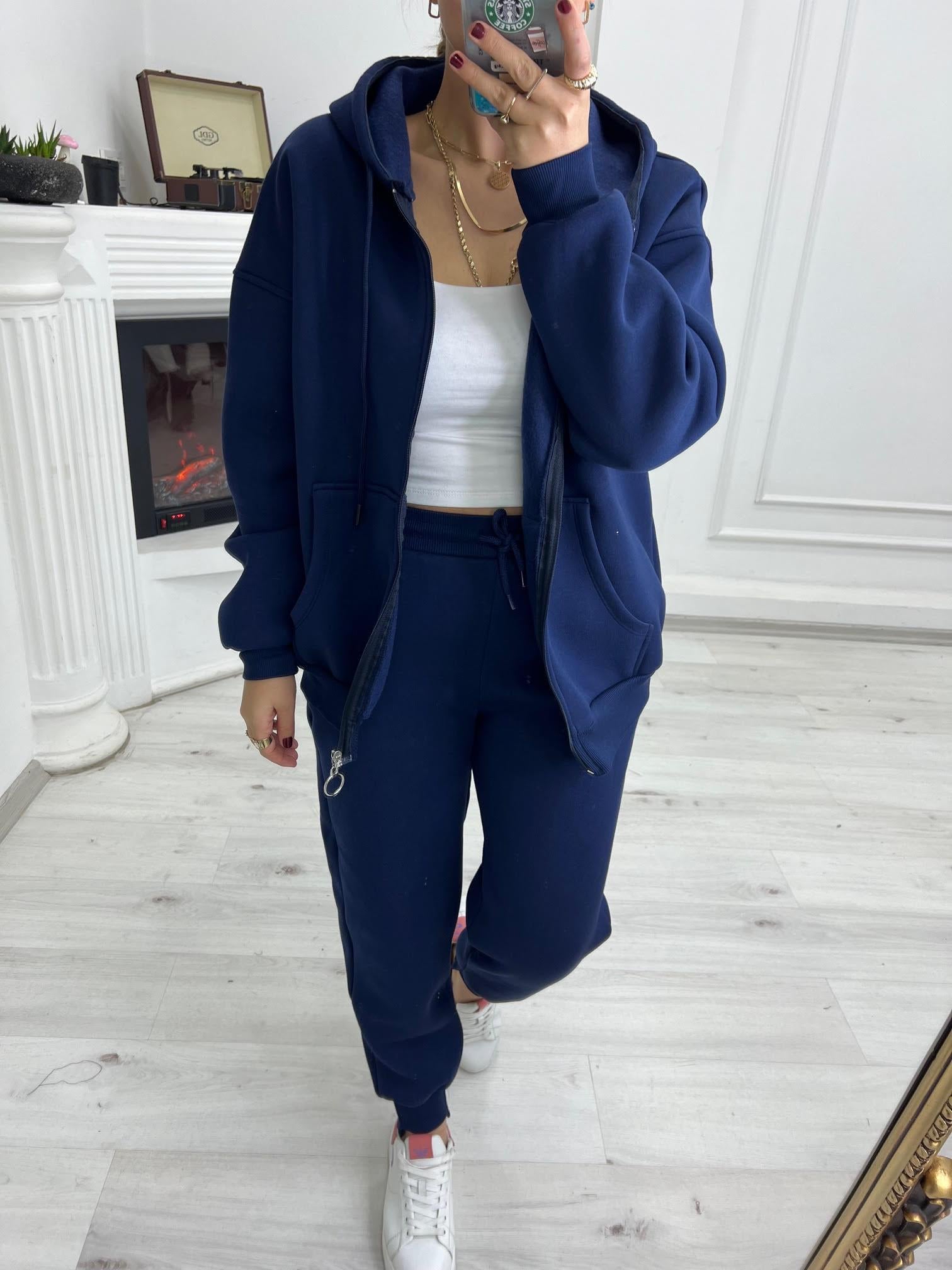 7024 Kangru Cepli Fermuarlı Sweat LACİVERT