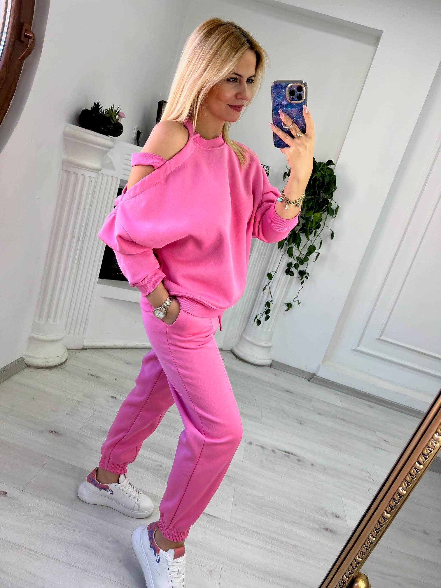7033 Omuz Bantlı 3 İplik Takım PEMBE