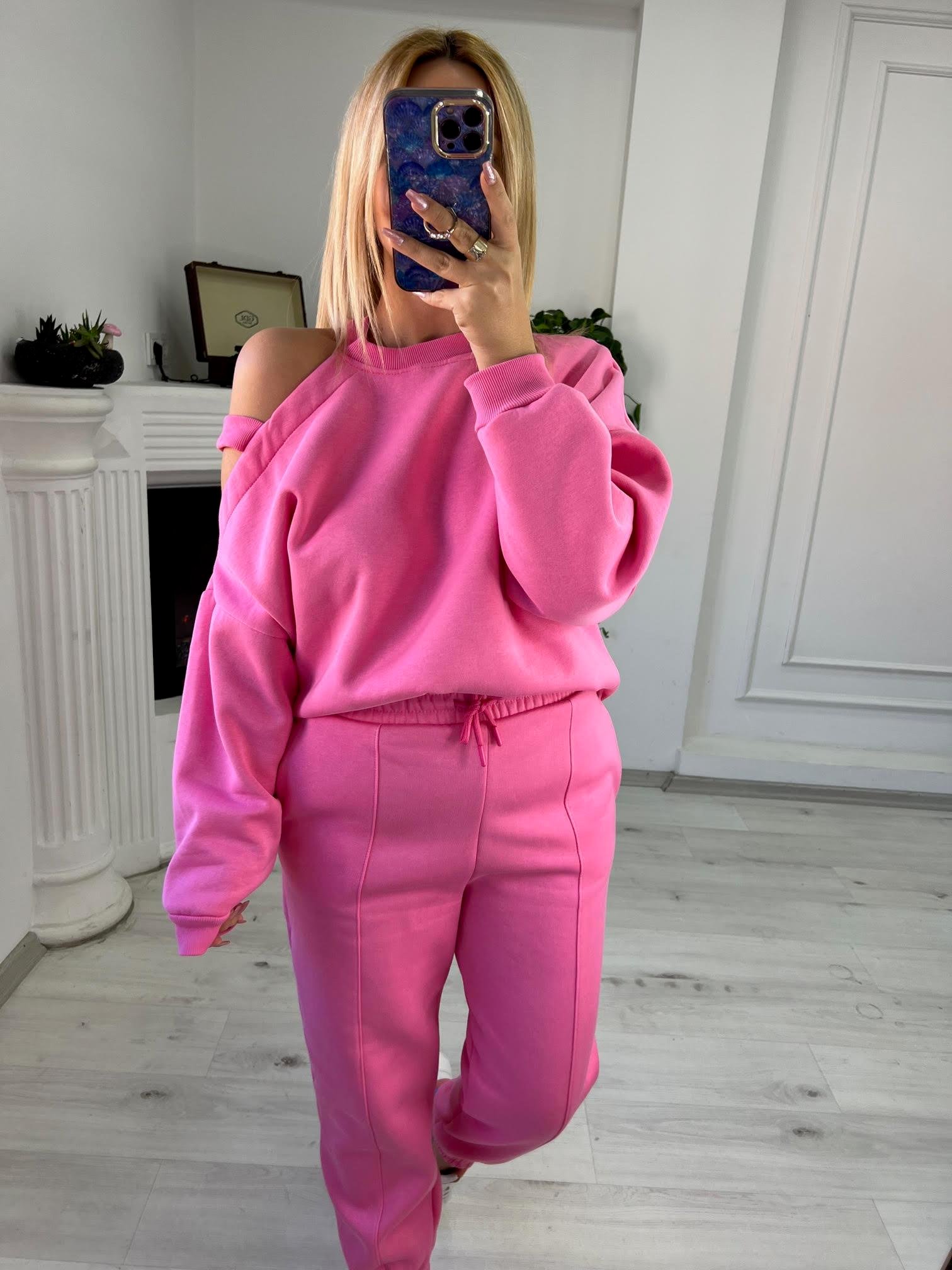 7033 Omuz Bantlı 3 İplik Takım PEMBE