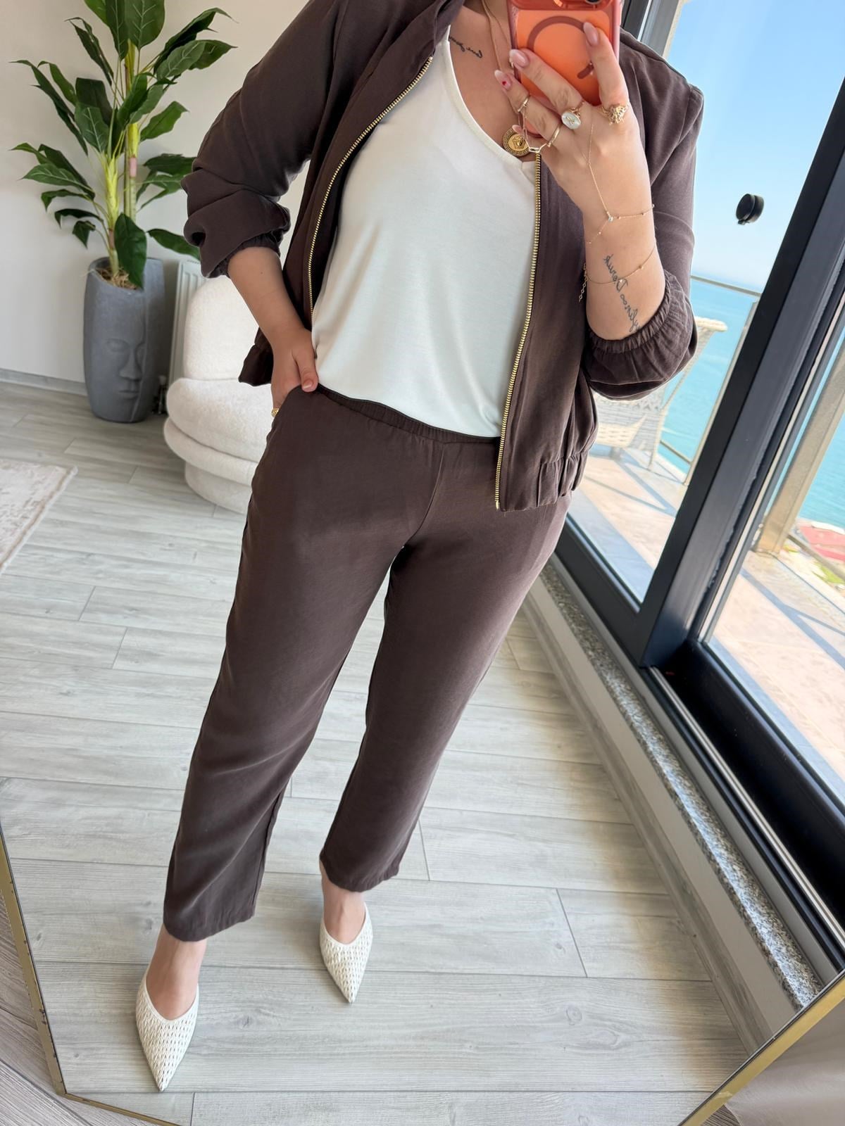 7132 Tencel Takım ACI KAHVE