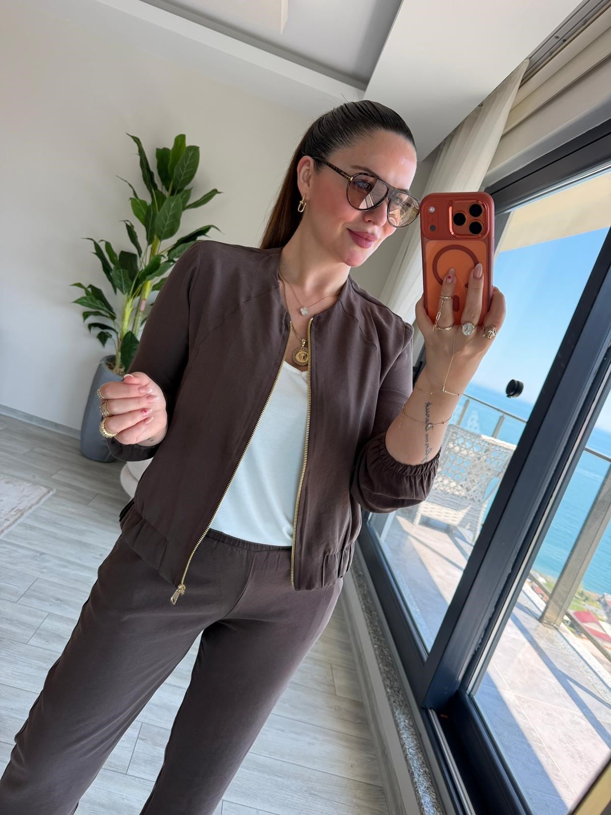 7132 Tencel Takım ACI KAHVE