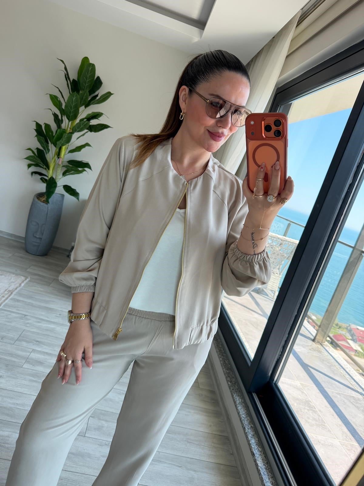 7132 Tencel Takım BEJ