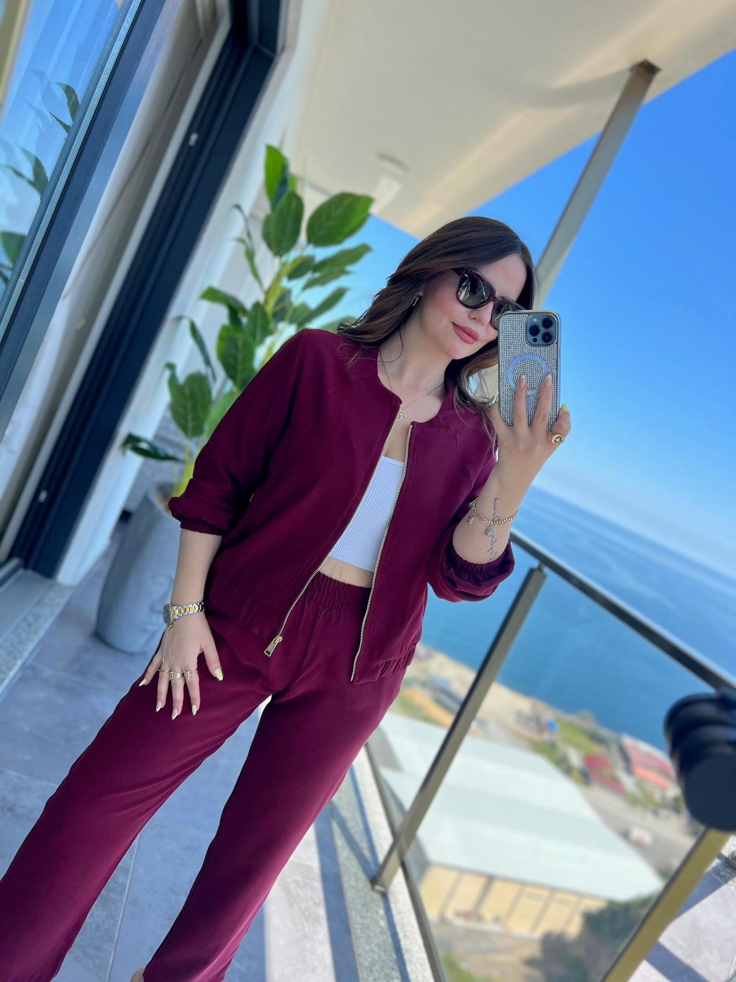 7132 Tencel Takım BORDO