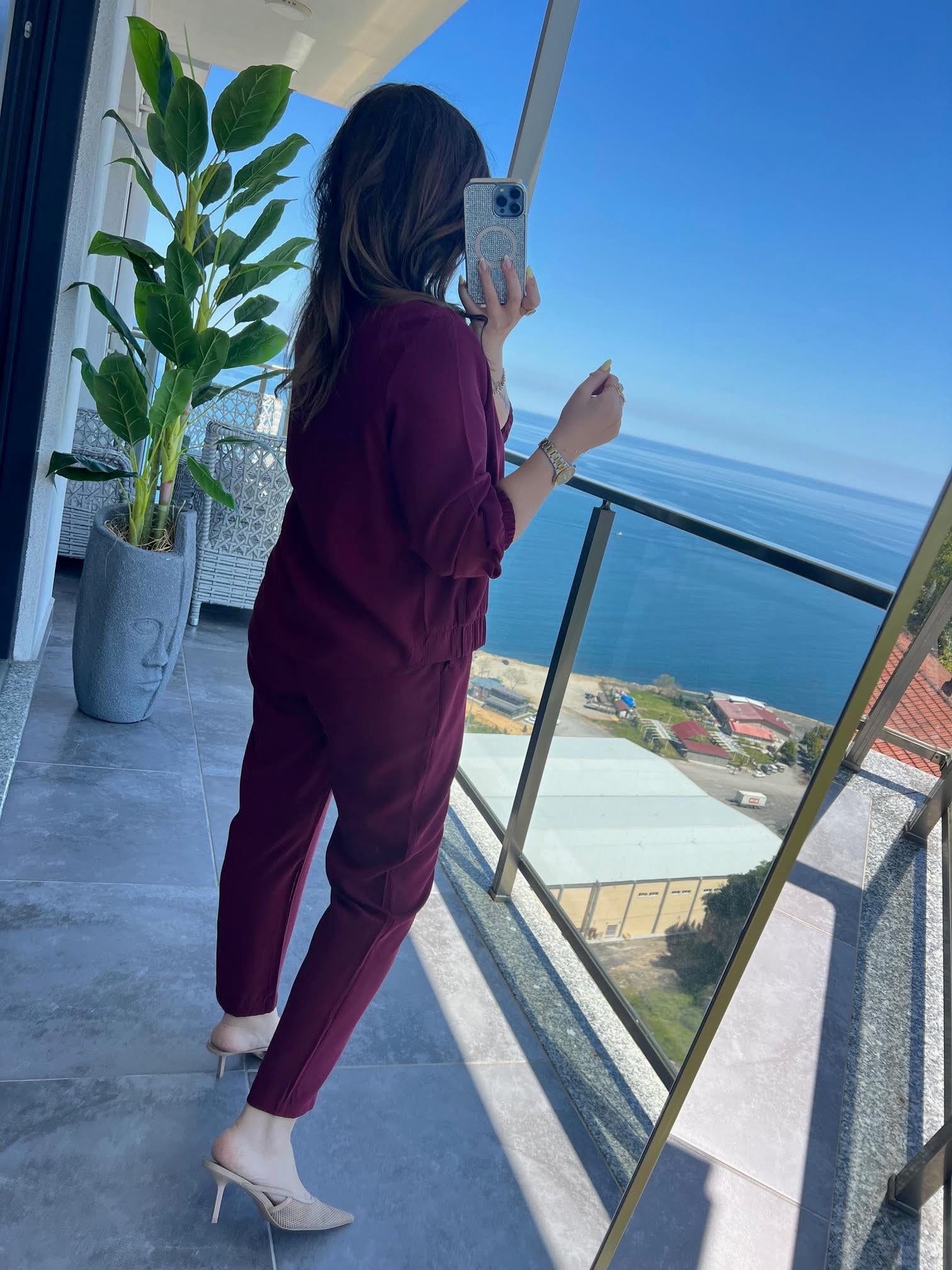 7132 Tencel Takım BORDO