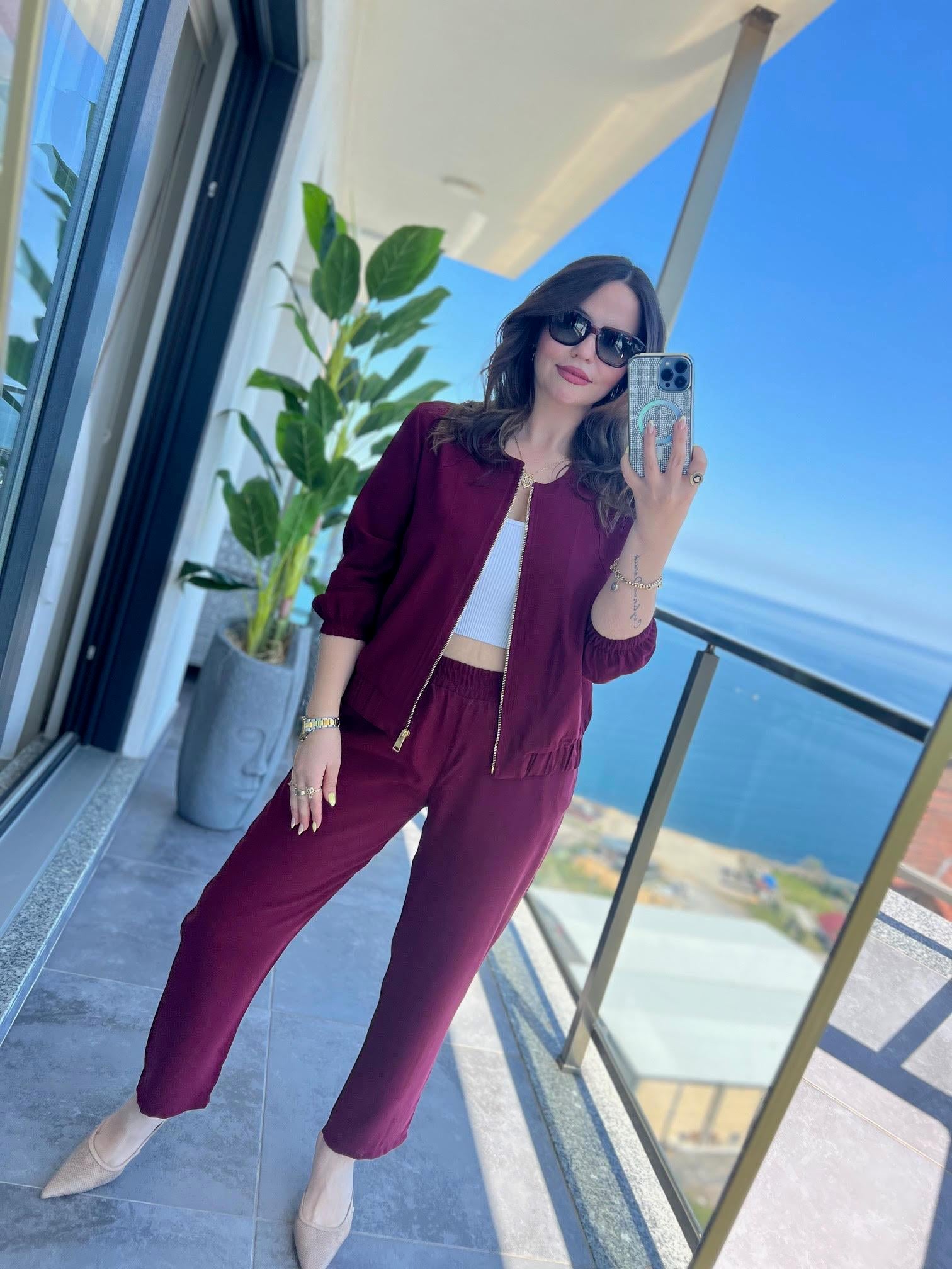 7132 Tencel Takım BORDO