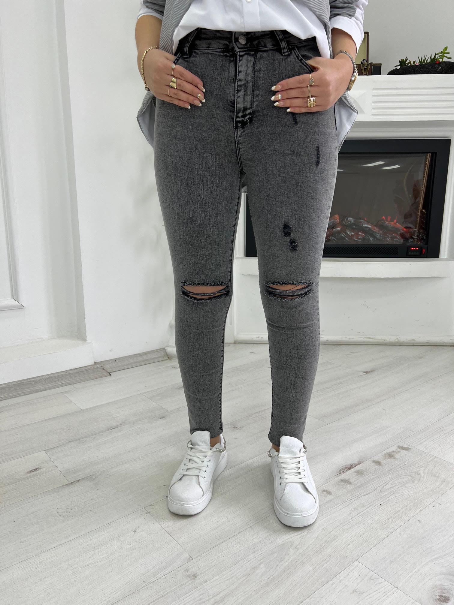 7220 Tırnak Lazer Kesim Jean GRİ