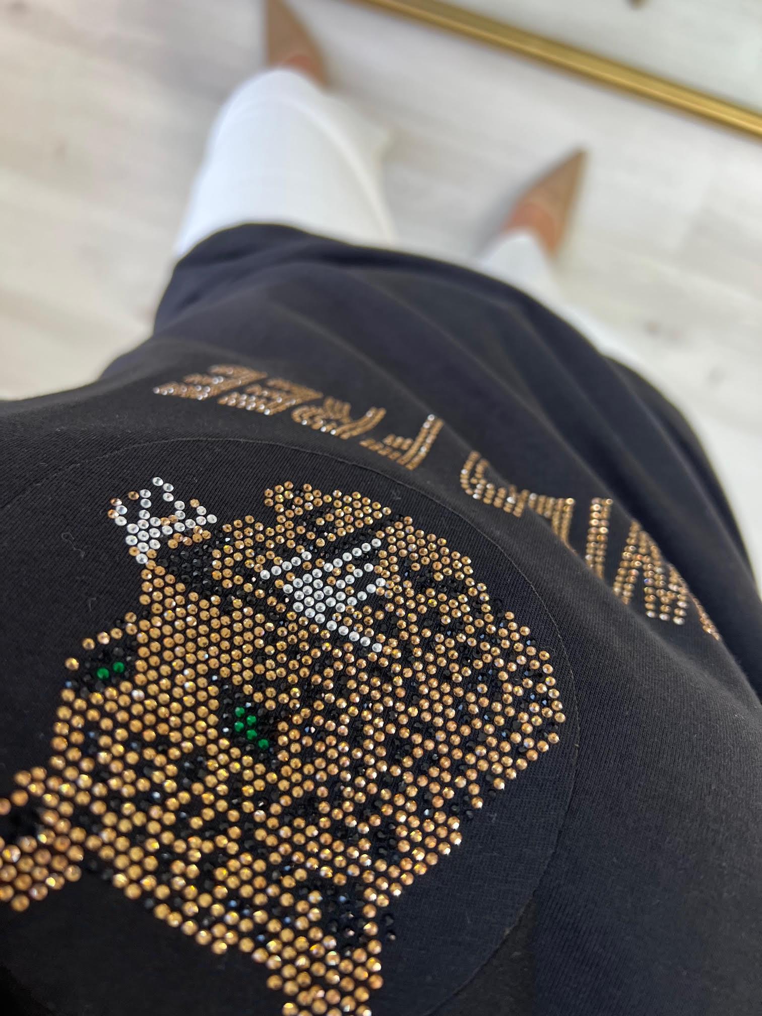 7625 Aslan Baskılı Tshirt SİYAH