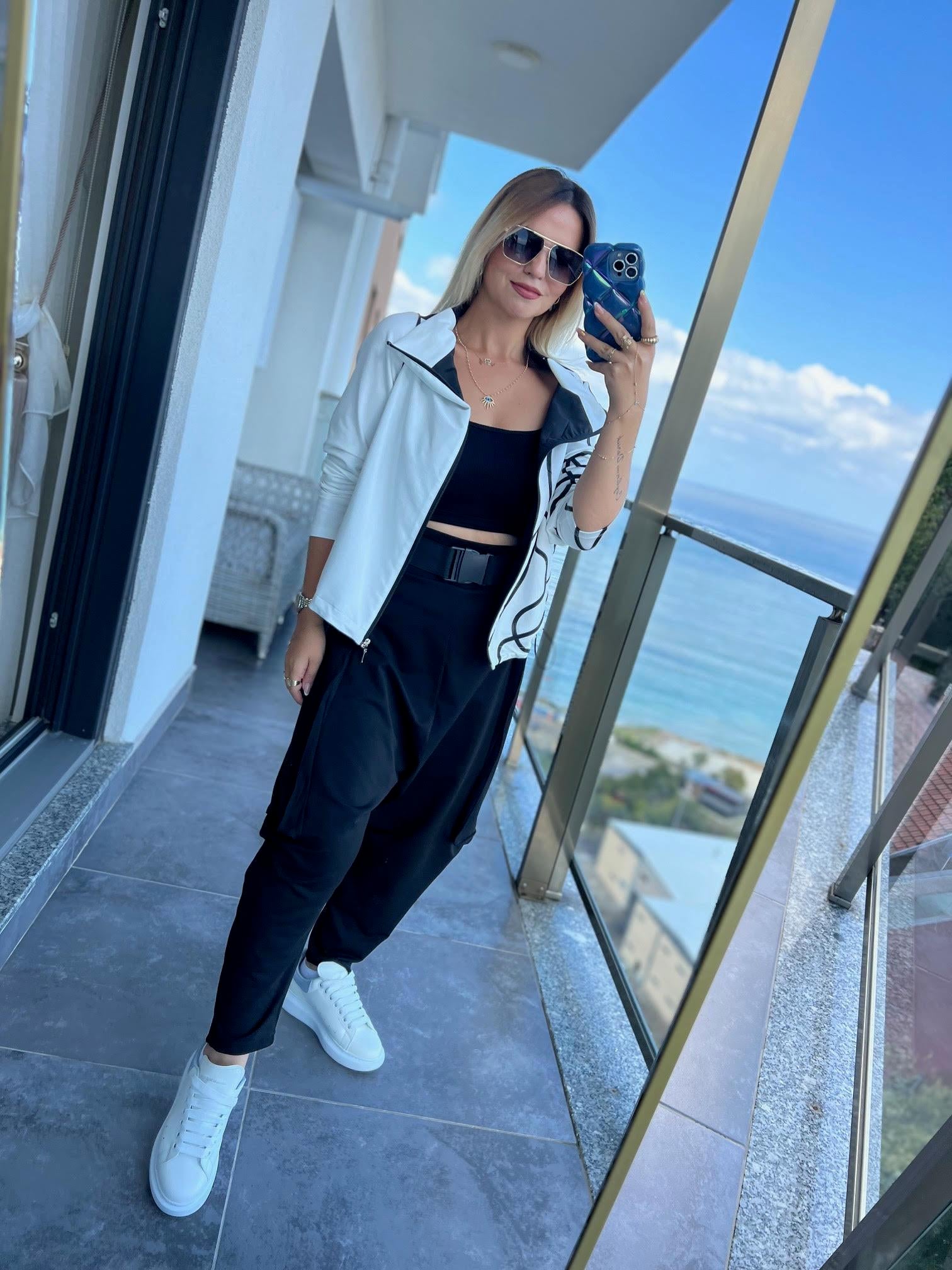 766 Fermuarlı Sweat BEYAZ