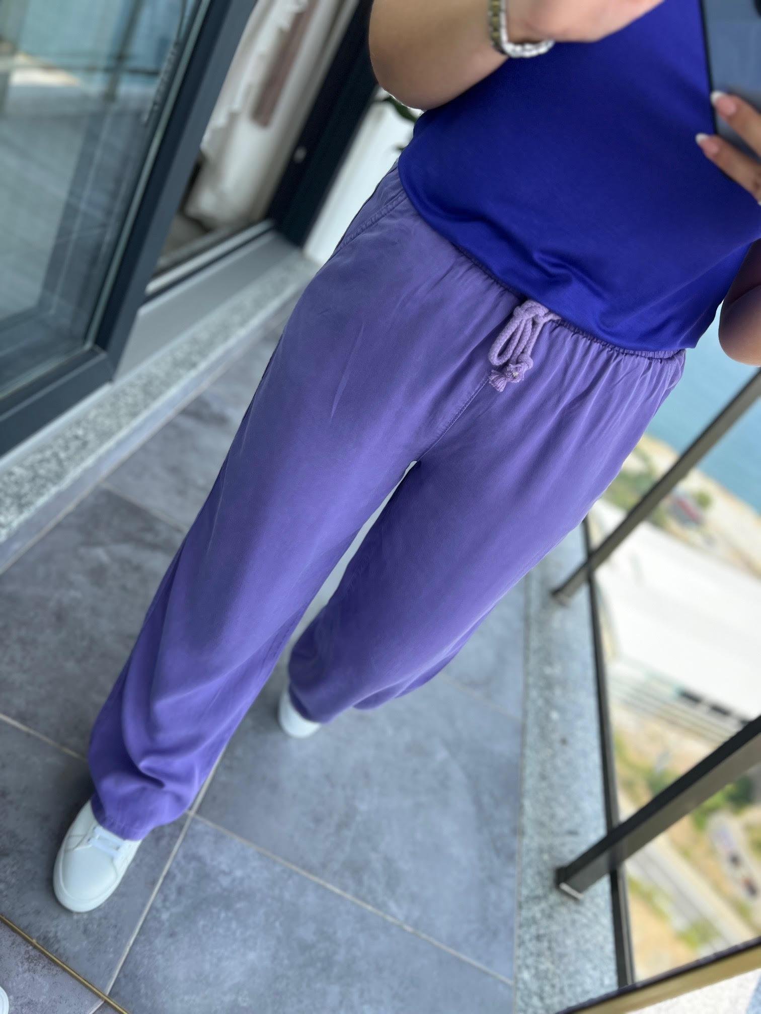 8033 Bol Paça Tencel Pantolon MOR