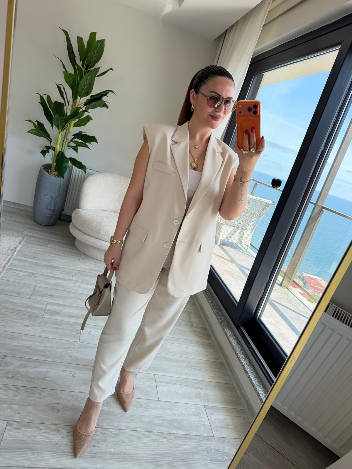 810 Yelekli Takım BEJ