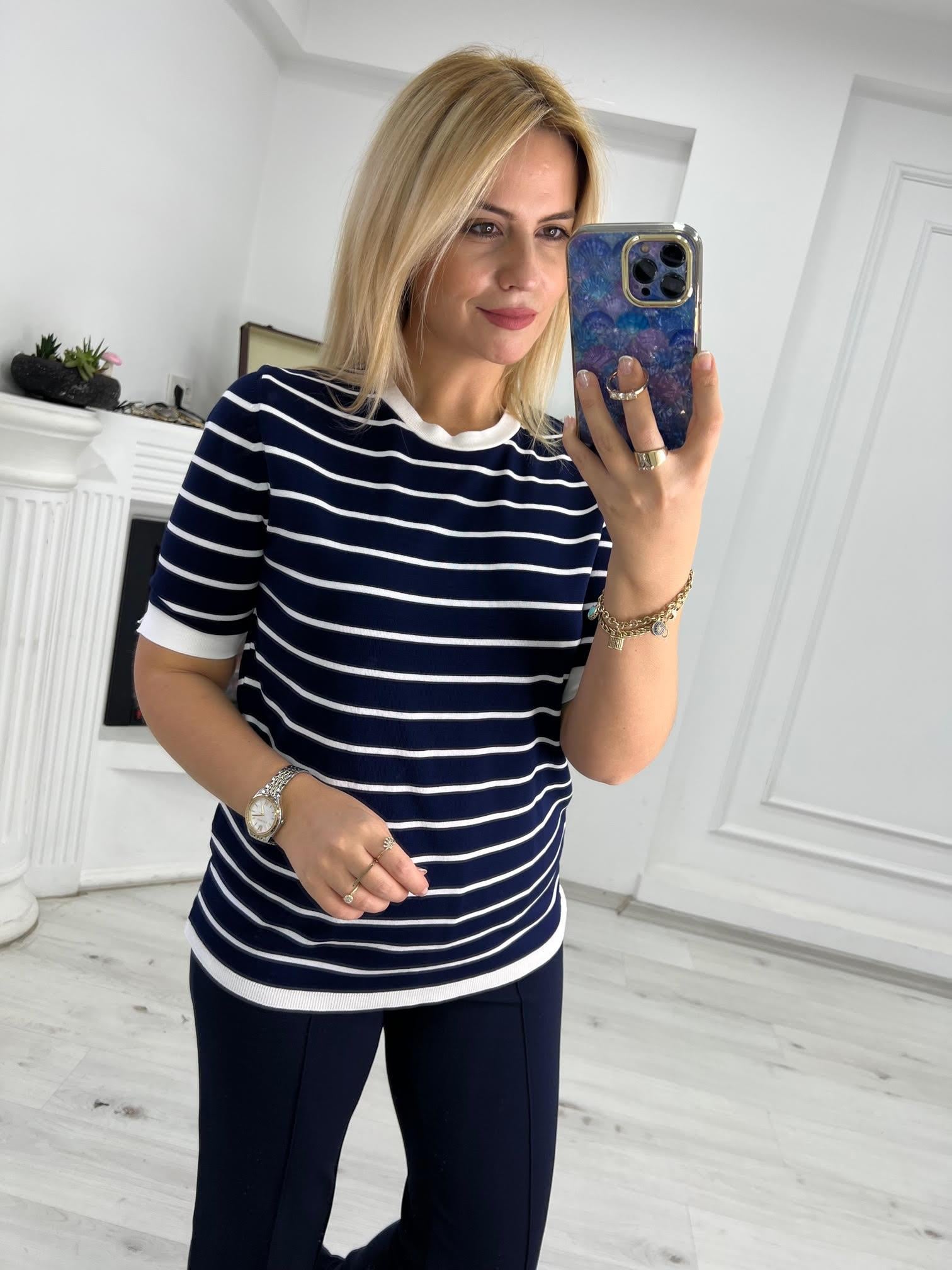 814 Çizgili Triko LACİVERT
