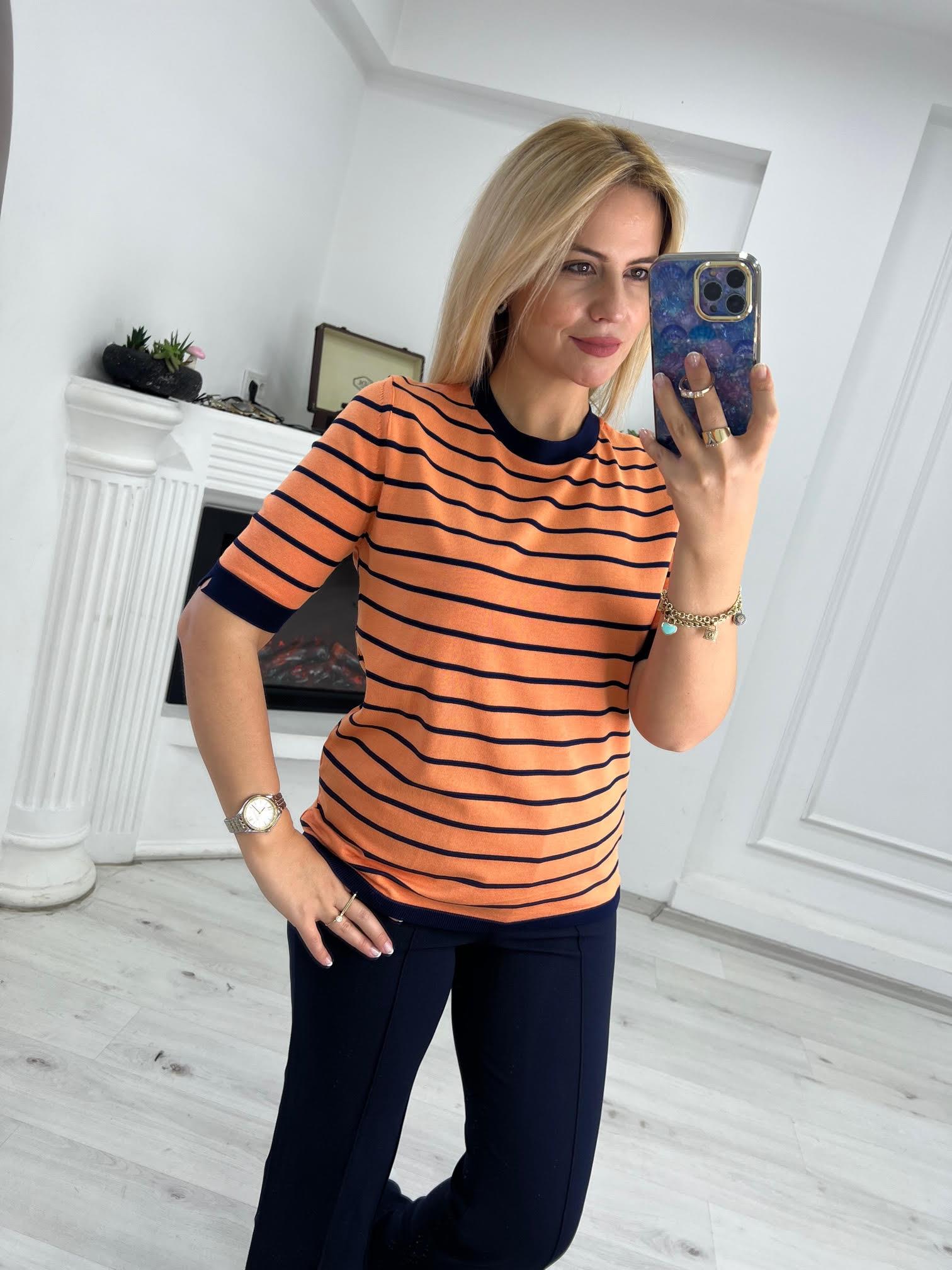 814 Çizgili Triko TURUNCU