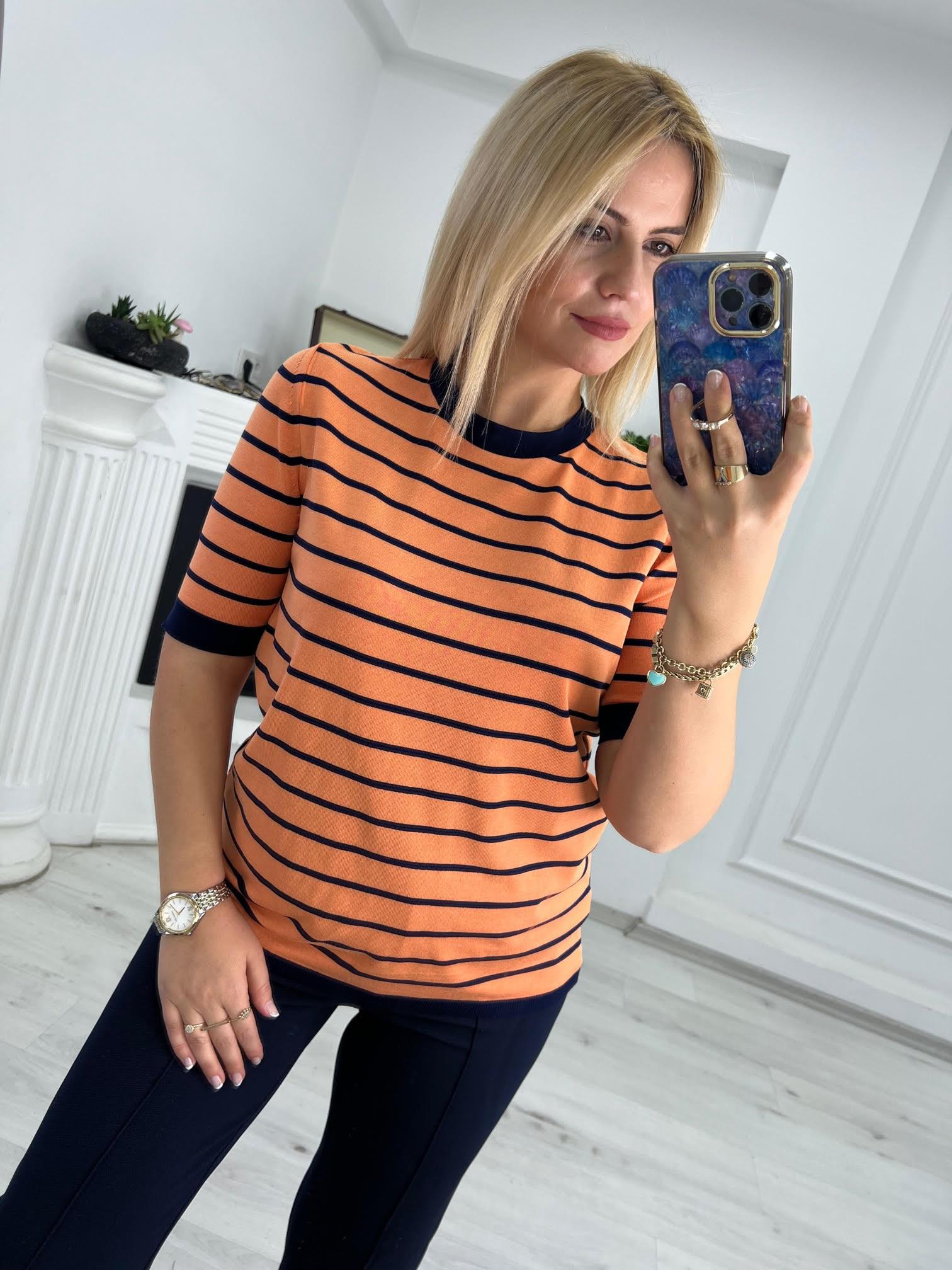 814 Çizgili Triko TURUNCU
