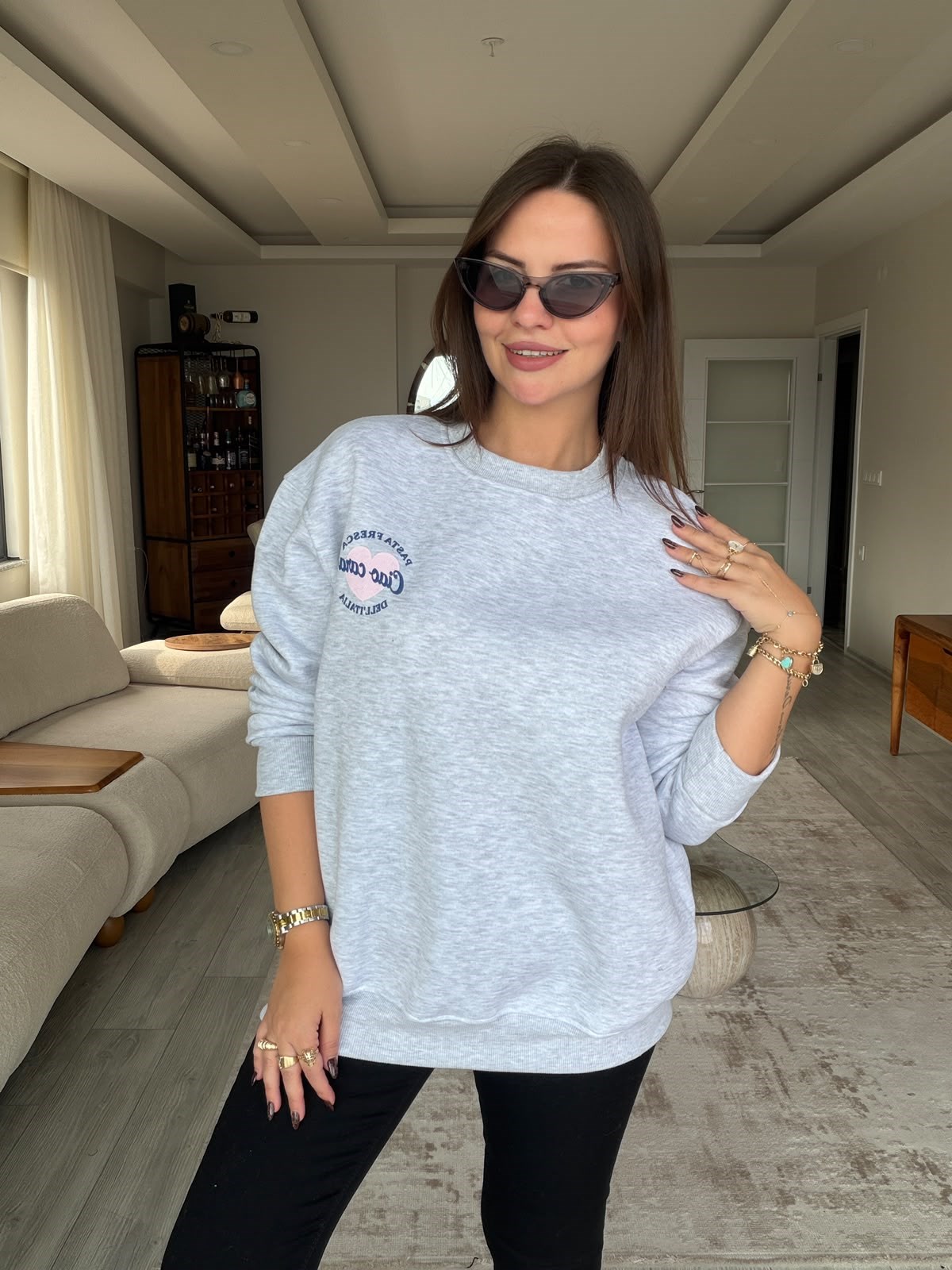 8725 Ciao Cara Sweat GRİ
