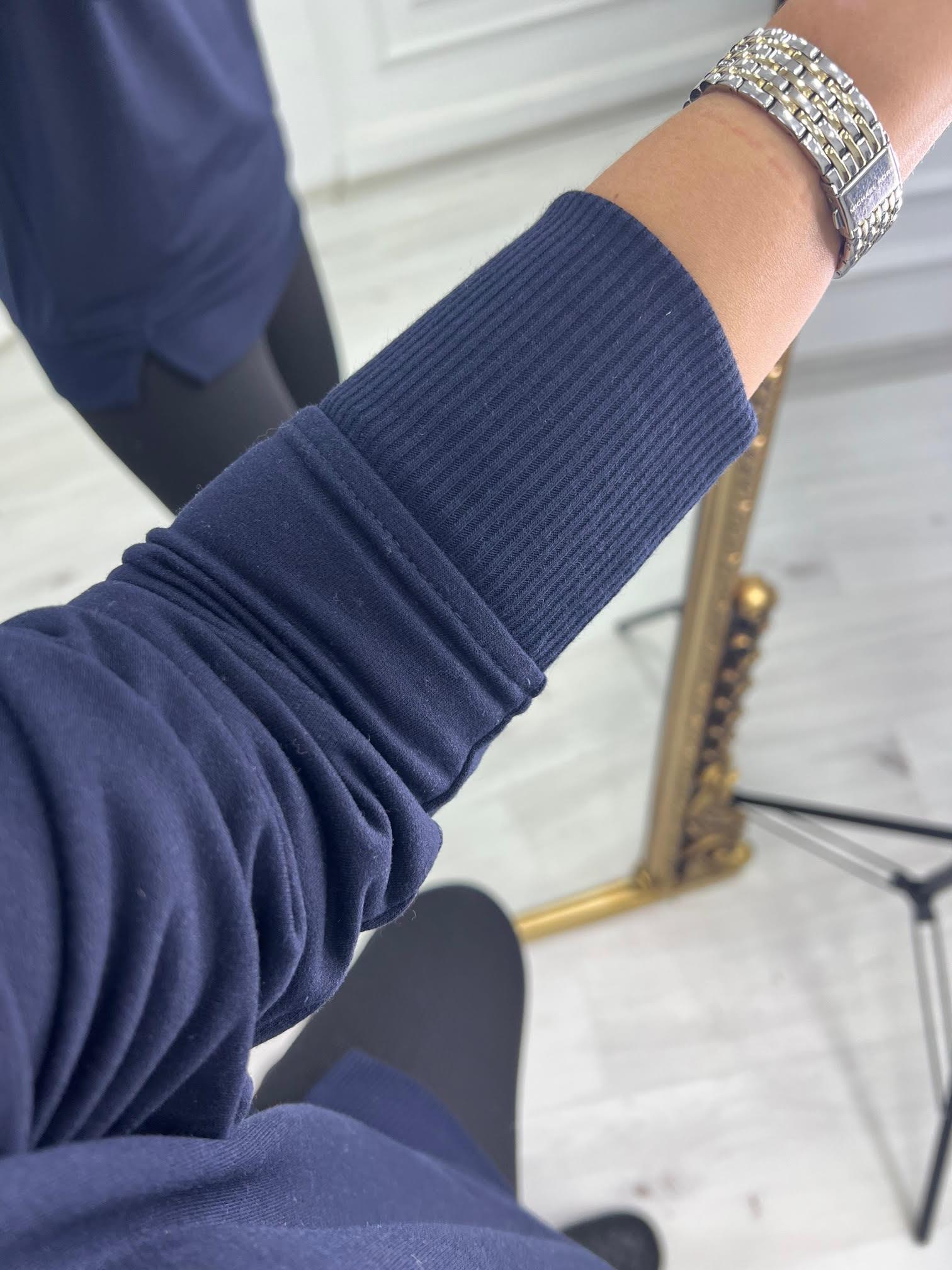 9002 Mari Düz Sweat LACİVERT