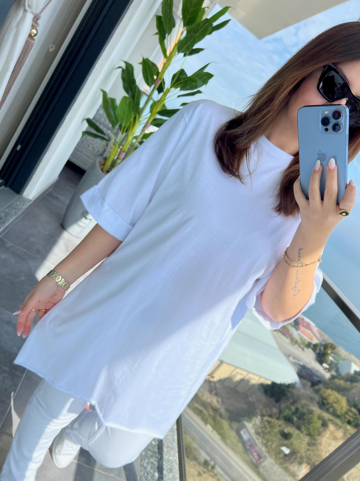 9024 Süprem Penye Tshirt BEYAZ