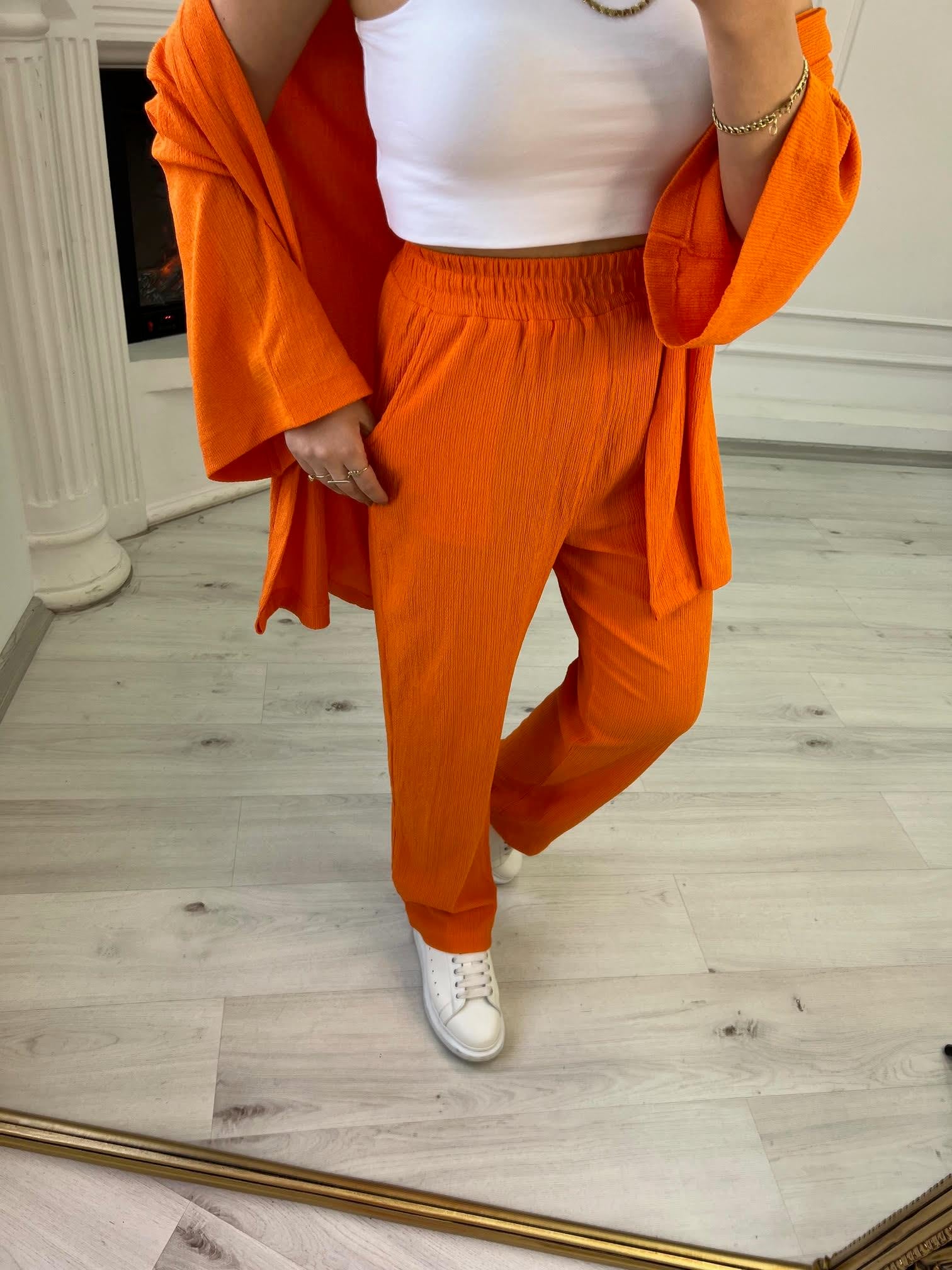 9210 Kimono Pantolonlu Takım TURUNCU