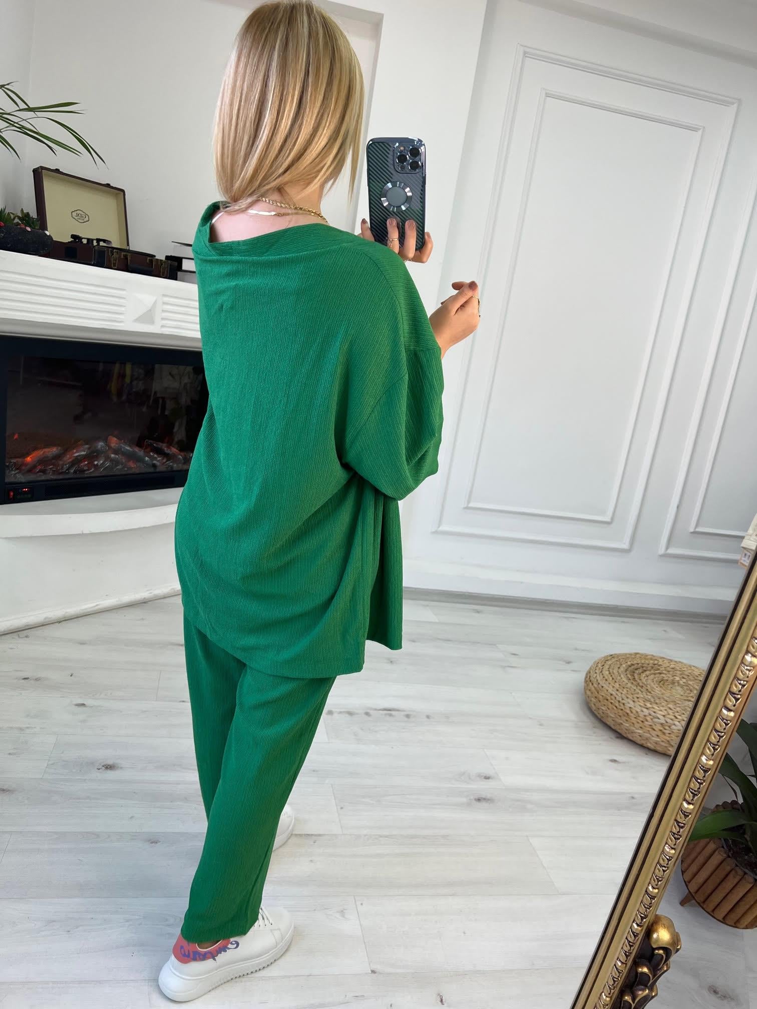9210 Kimono Pantolonlu Takım YEŞİL