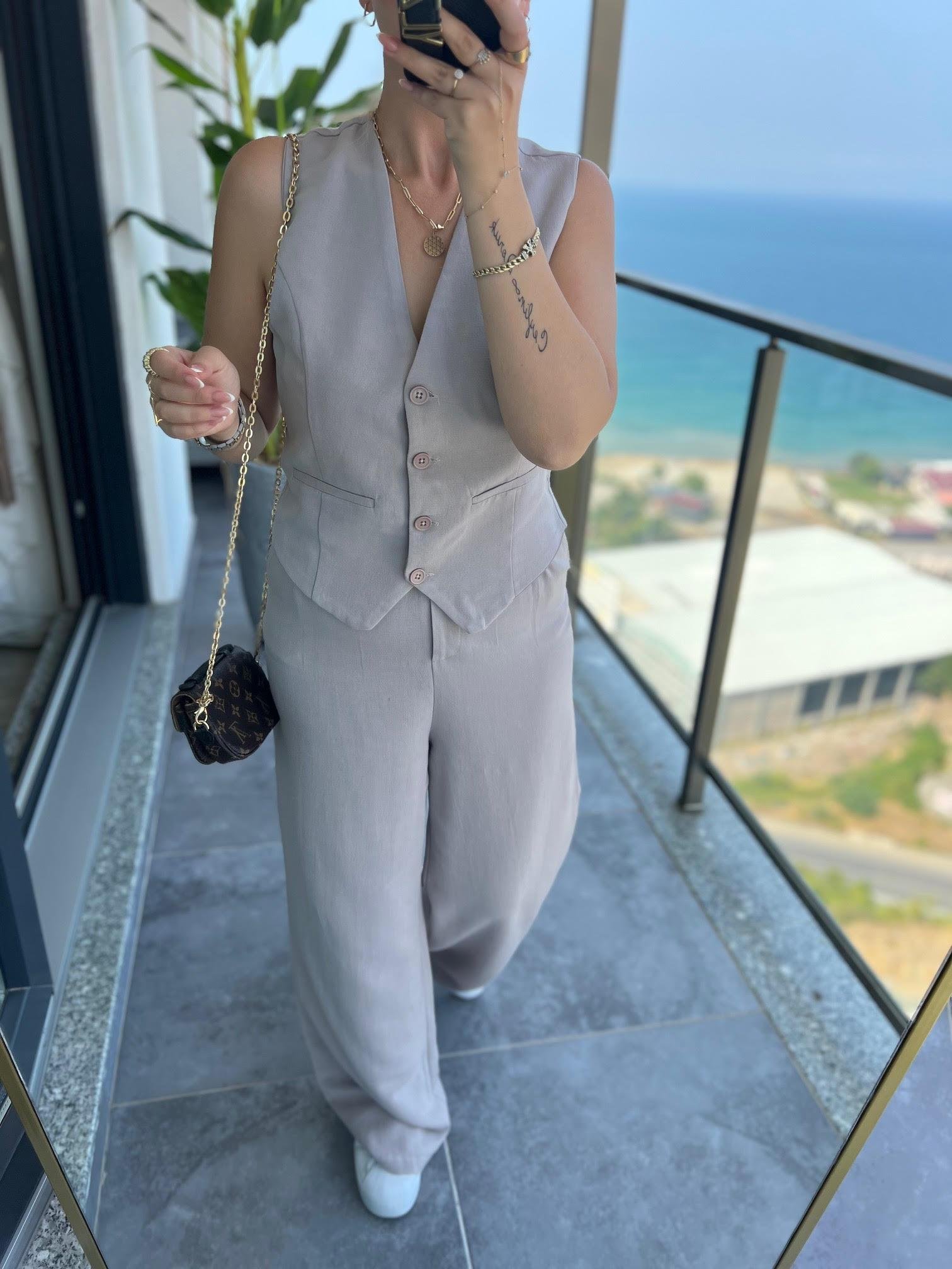 9257 Tenri Yelek Pantalon Takım TAŞ