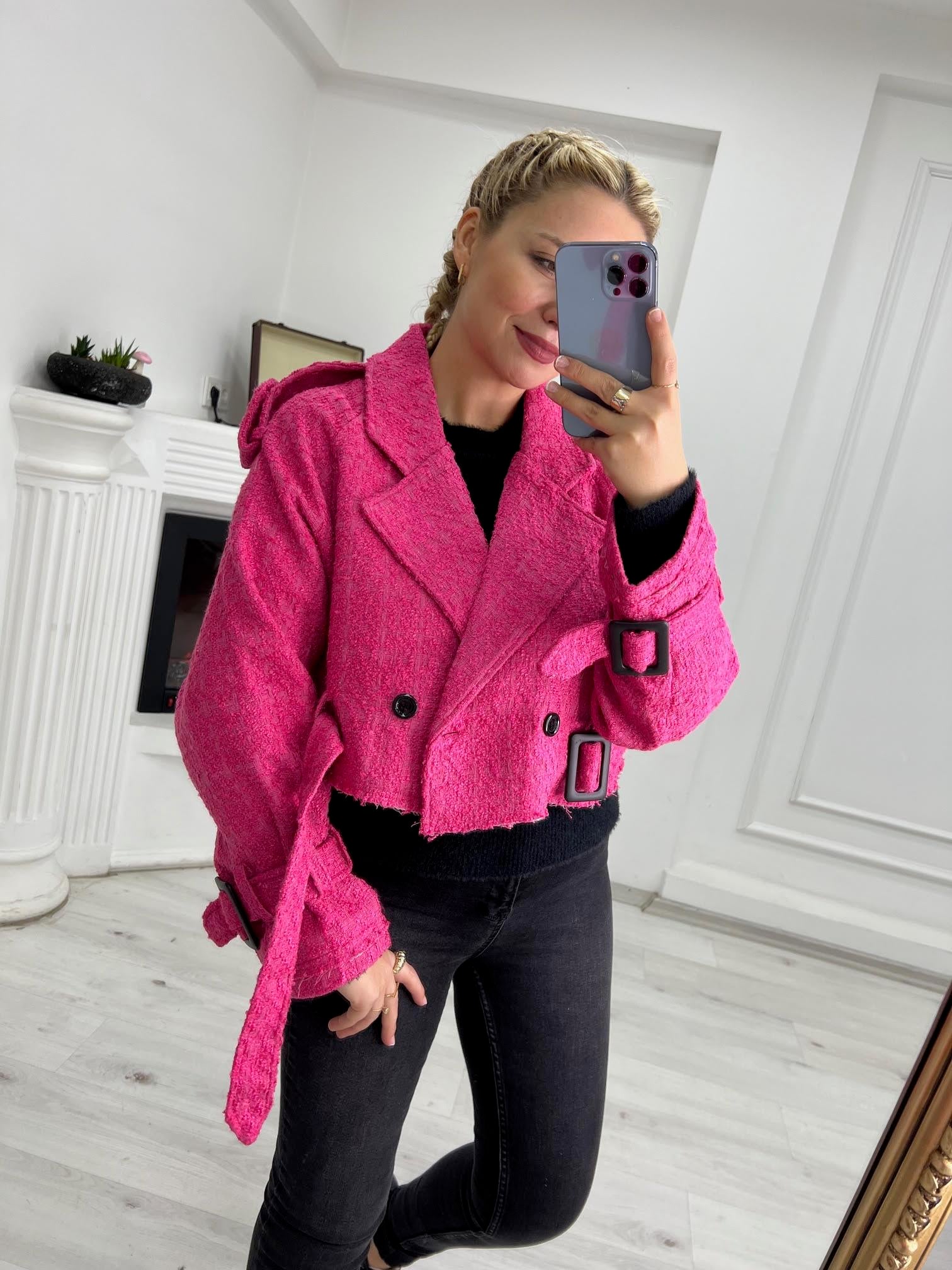 9315 Kısa Ceket PEMBE
