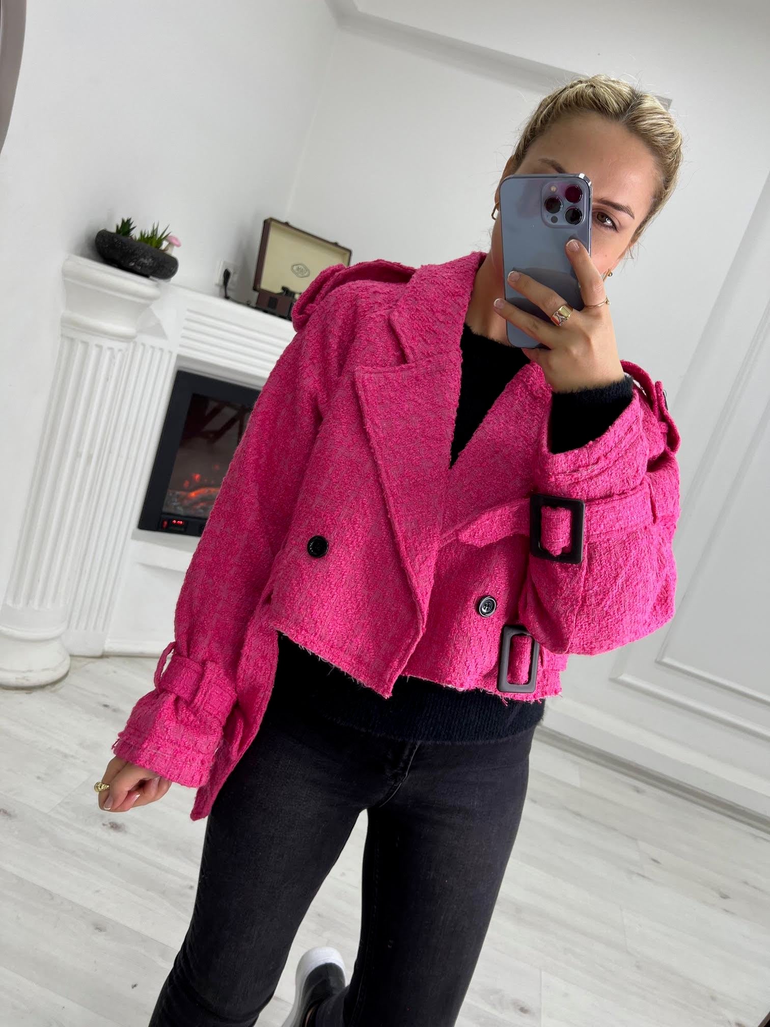 9315 Kısa Ceket PEMBE