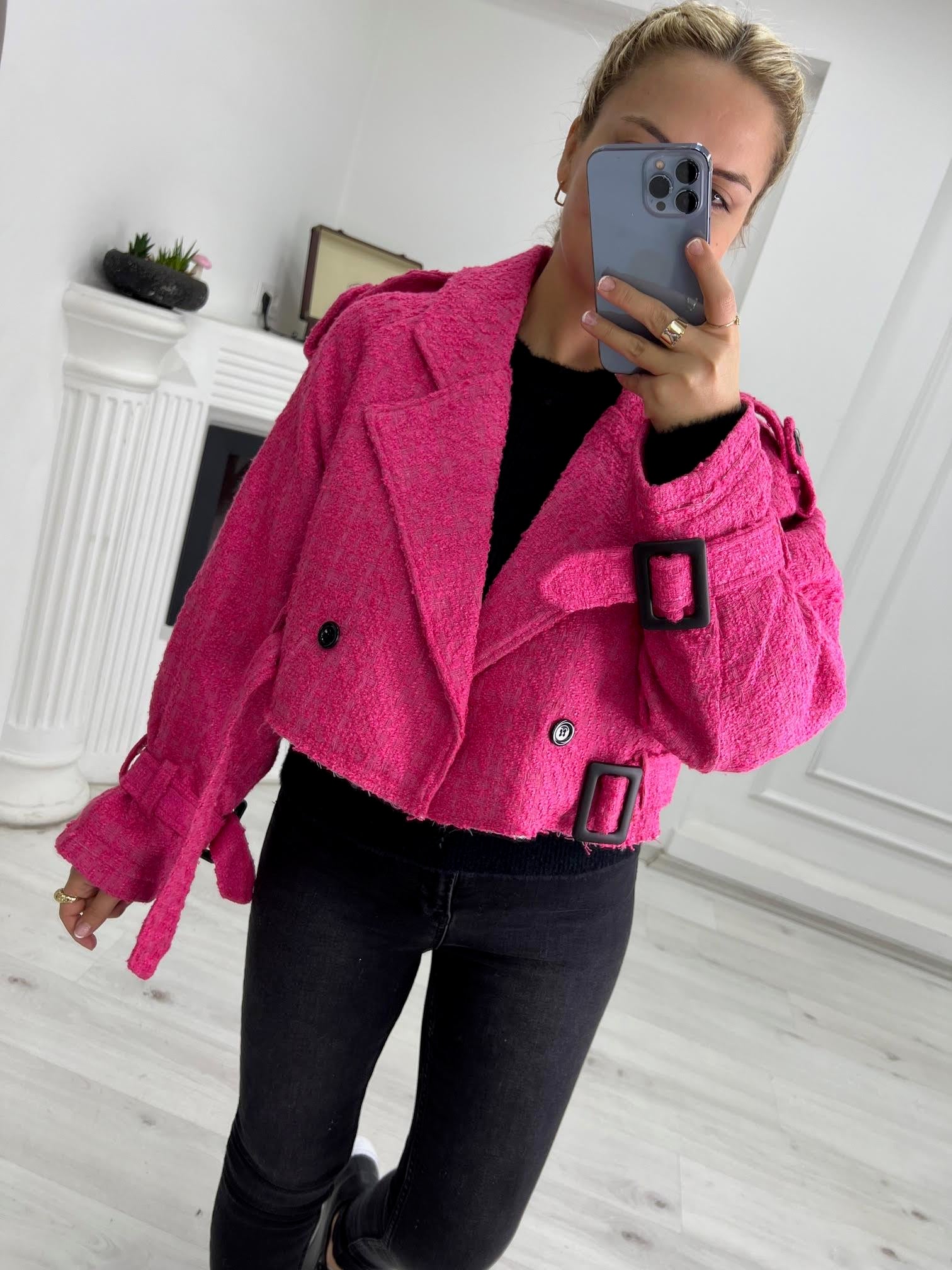 9315 Kısa Ceket PEMBE