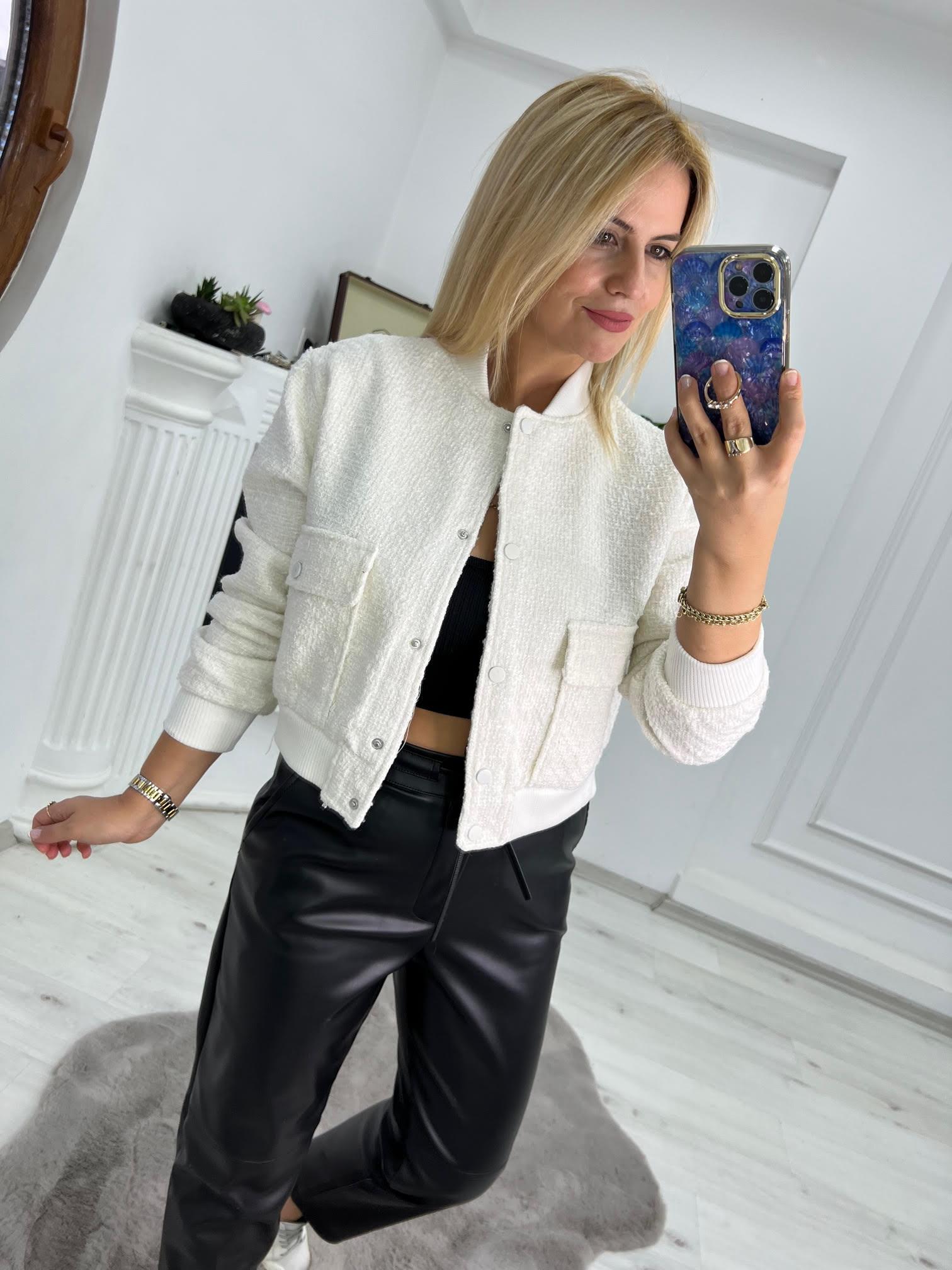 9346 Chanel Ceket BEYAZ