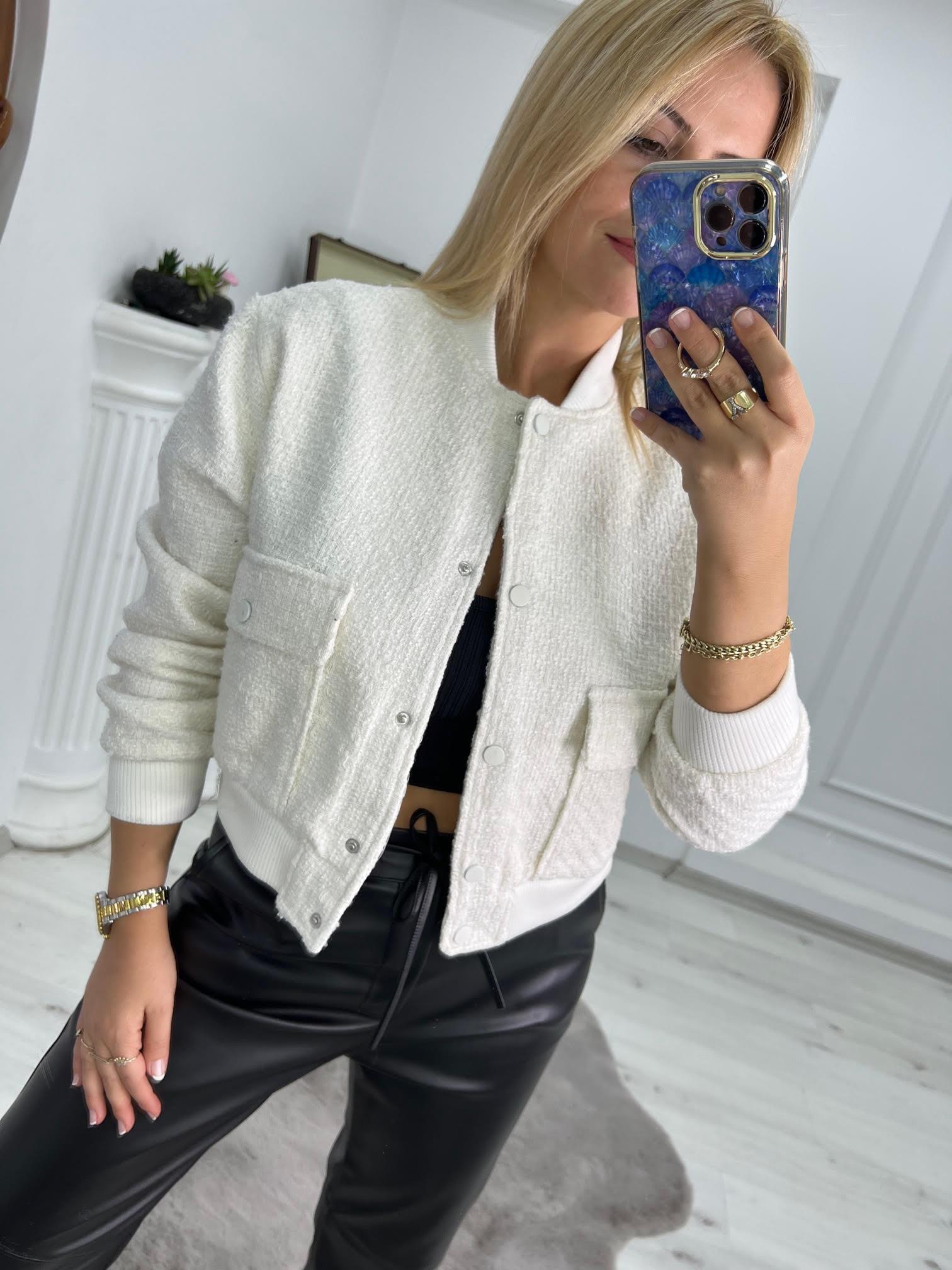 9346 Chanel Ceket BEYAZ