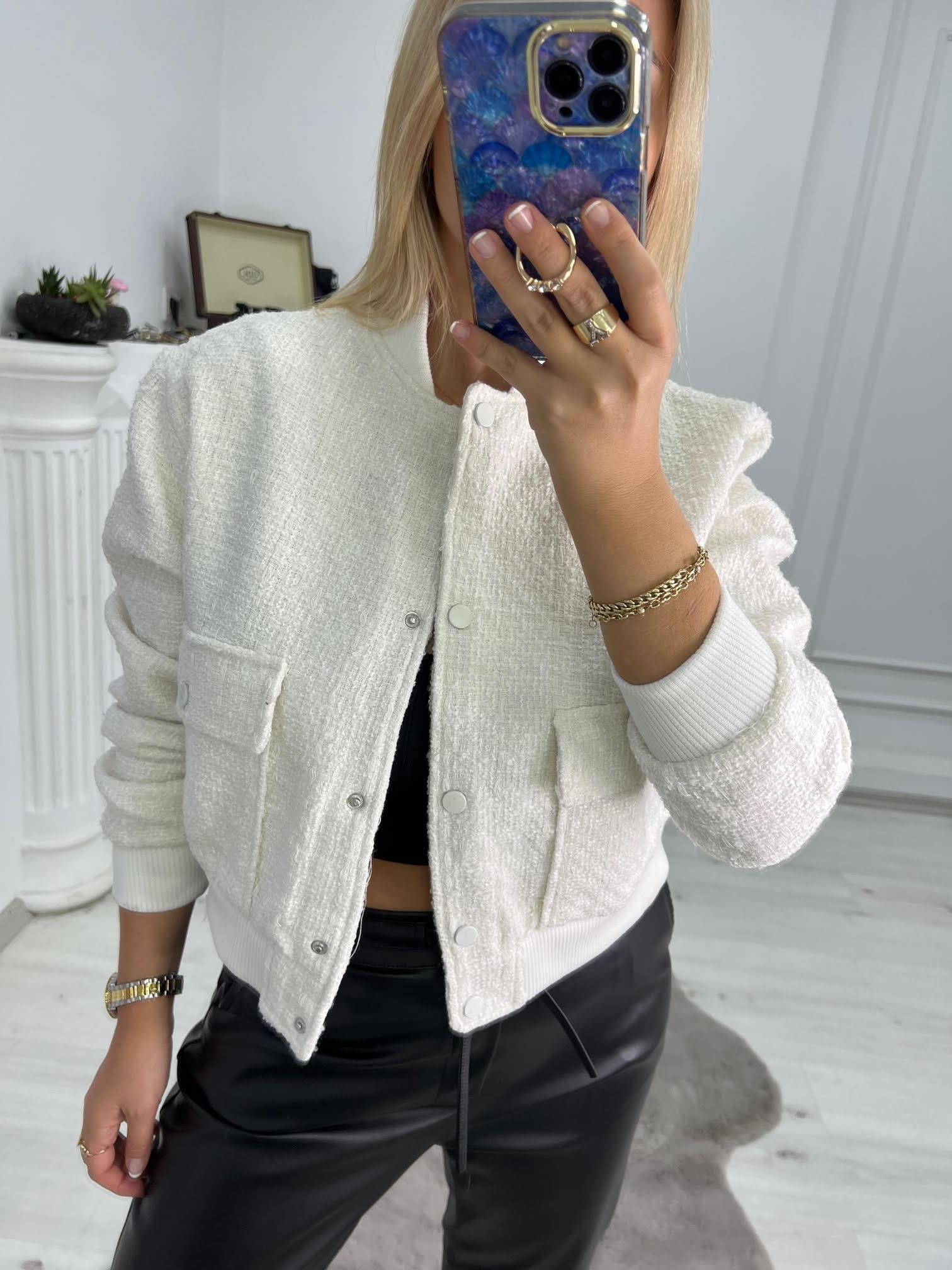9346 Chanel Ceket BEYAZ