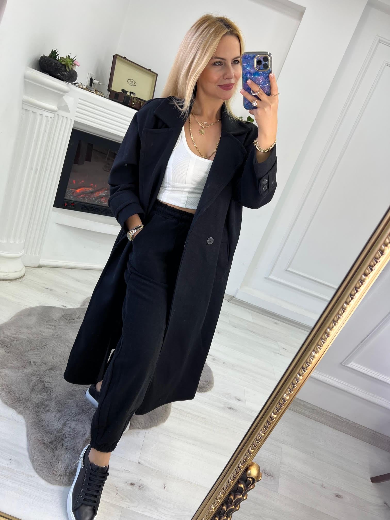 9350 Kaşe Kaban SİYAH