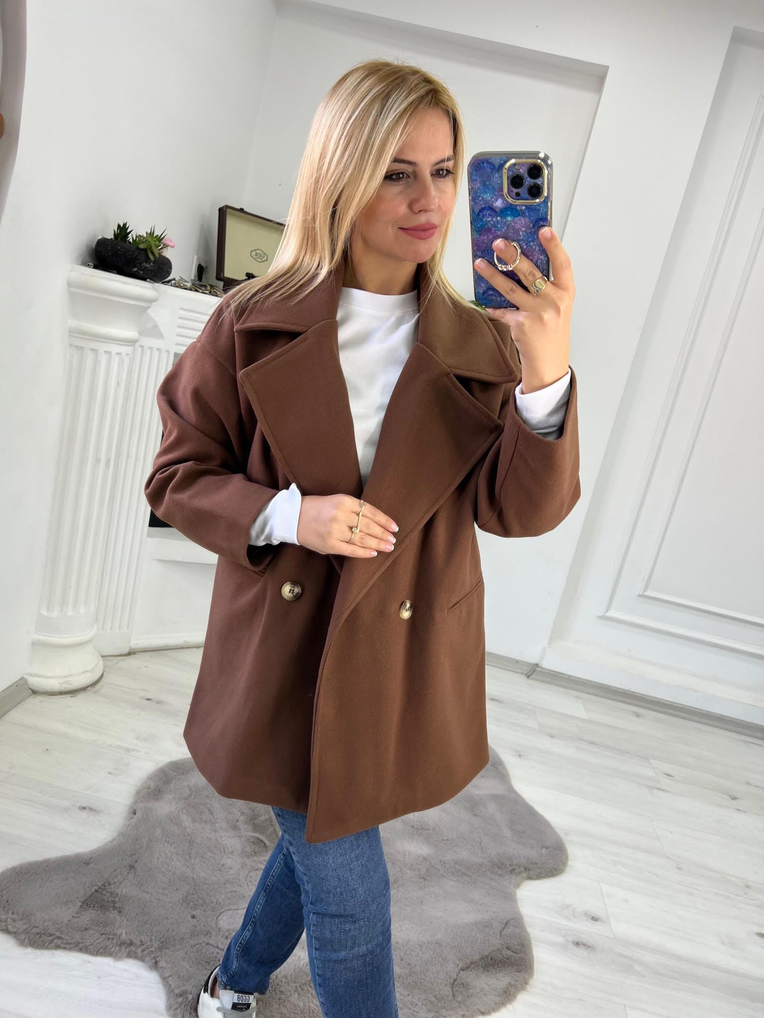 9357 Kaşe Kaban KAHVE