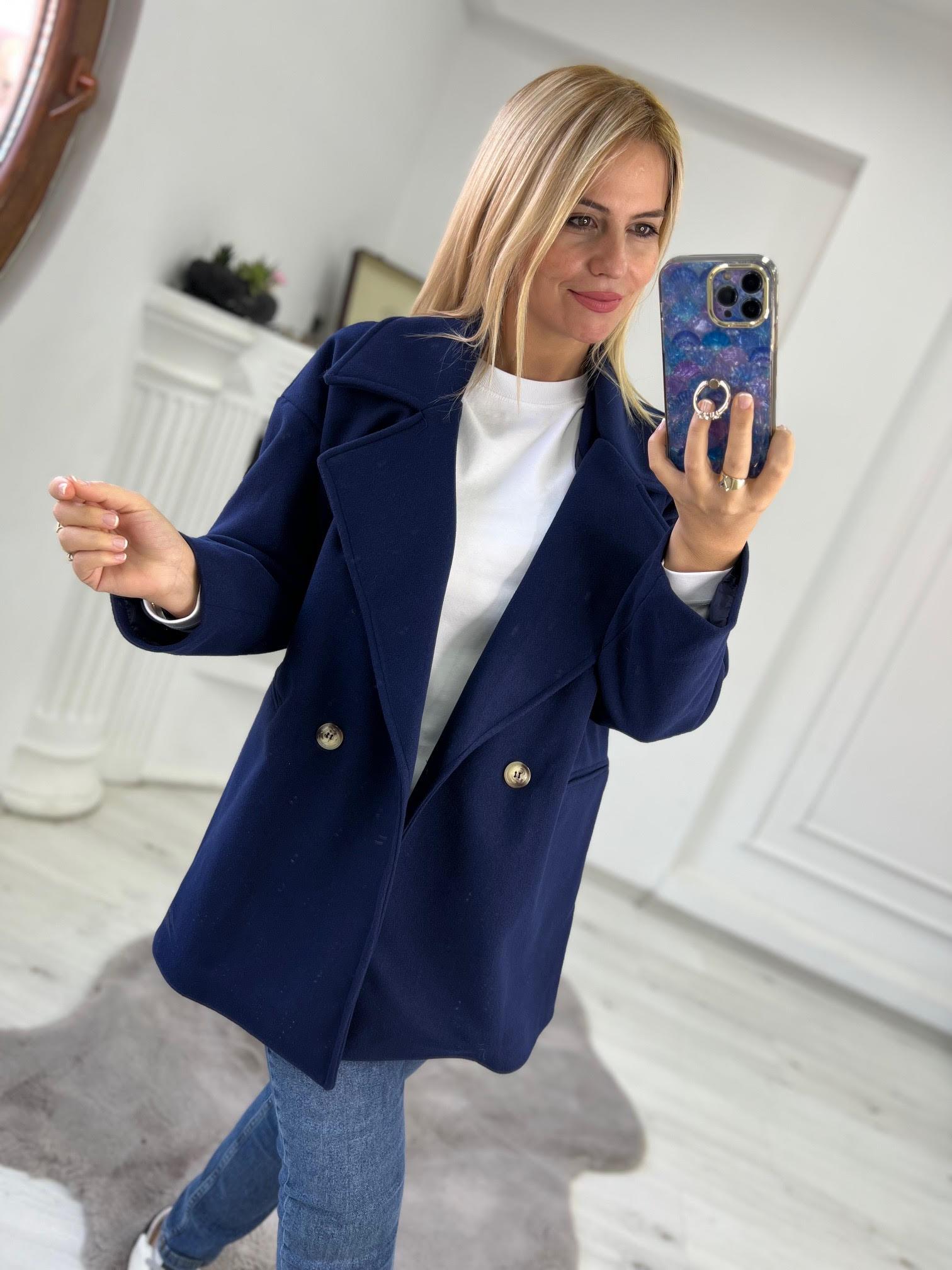 9357 Kaşe Kaban LACİVERT
