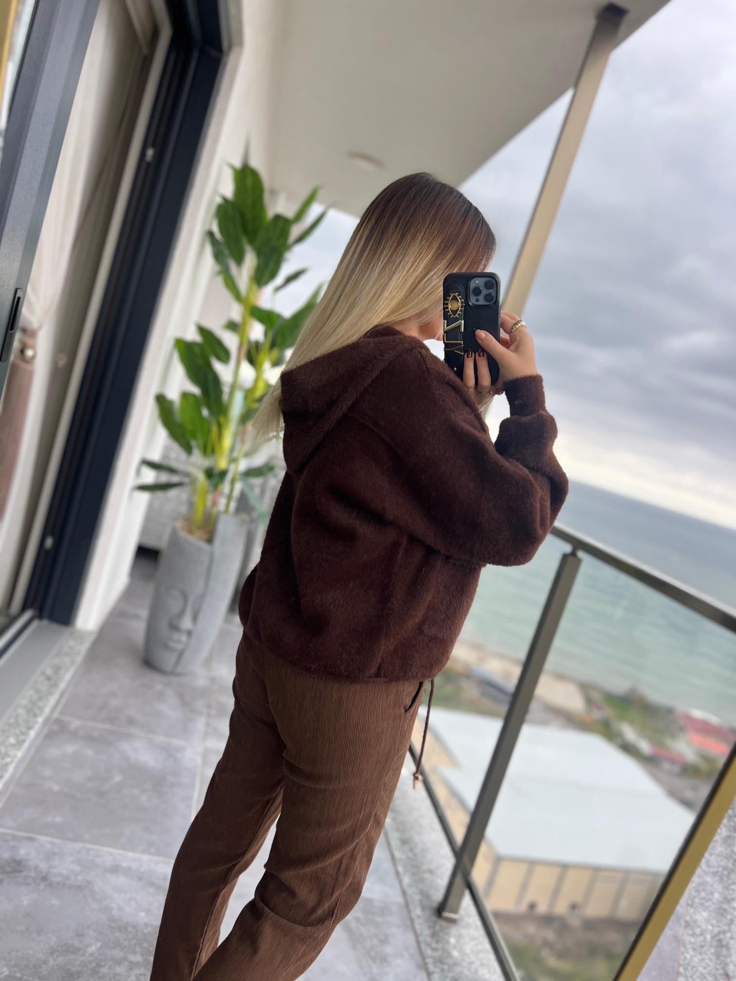 944 Angora Hırka ACI KAHVE