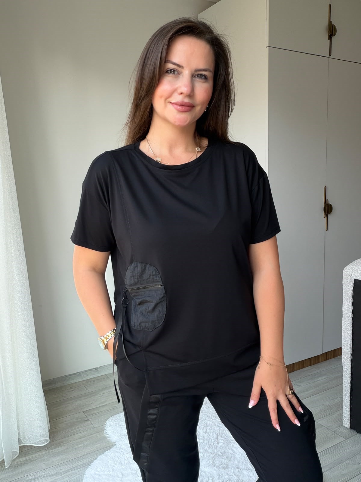 9733 Paraşüt Cepli Tshırt SİYAH