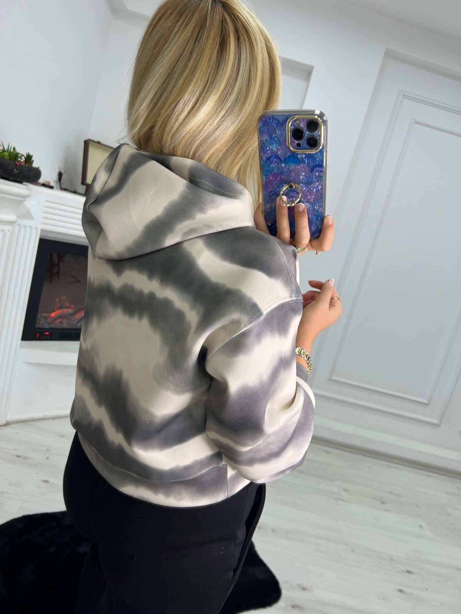 9909 Montreal Baskı Sweat FÜME