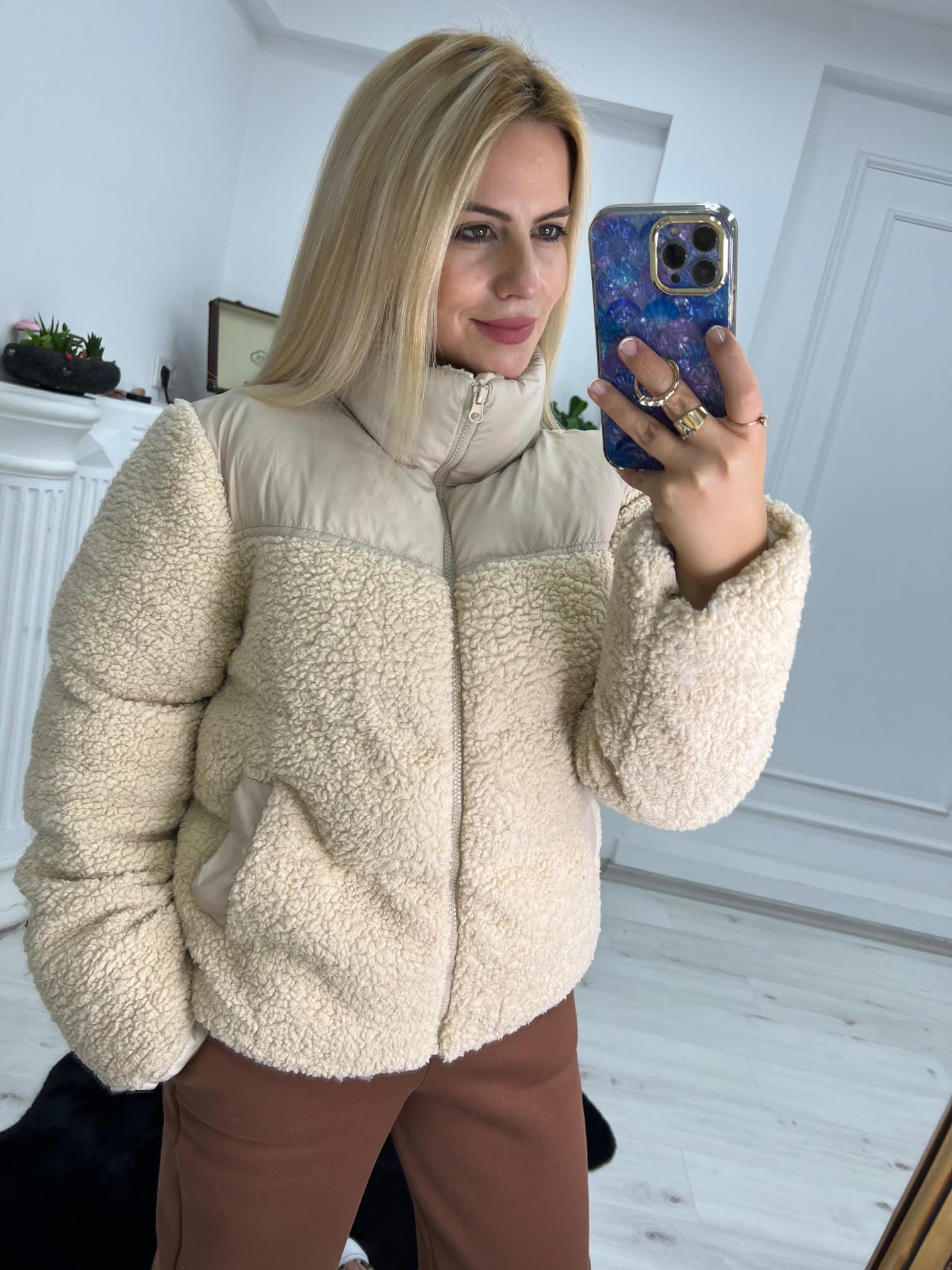 9934 Garni Detay Şişme Mont BEJ
