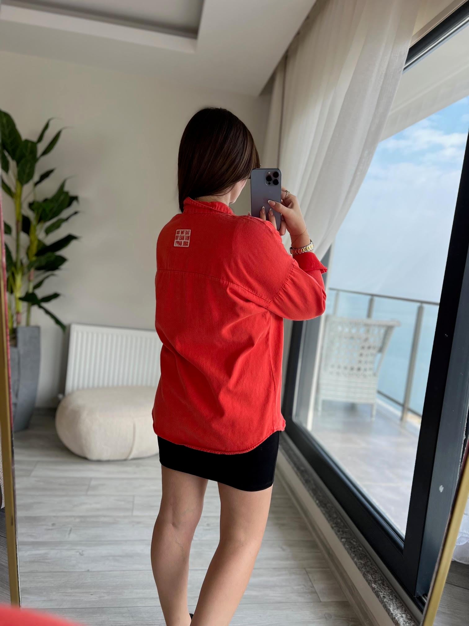 Arkası Armalı Gömlek NAR ÇİÇEĞİ