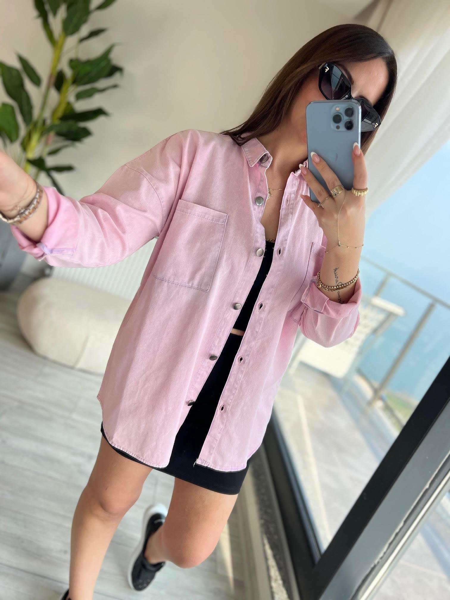 Arkası Armalı Gömlek TOZ PEMBE