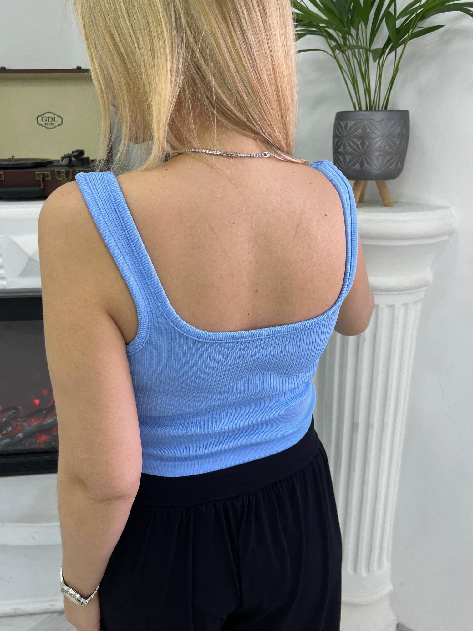 Askılı Crop MAVİ
