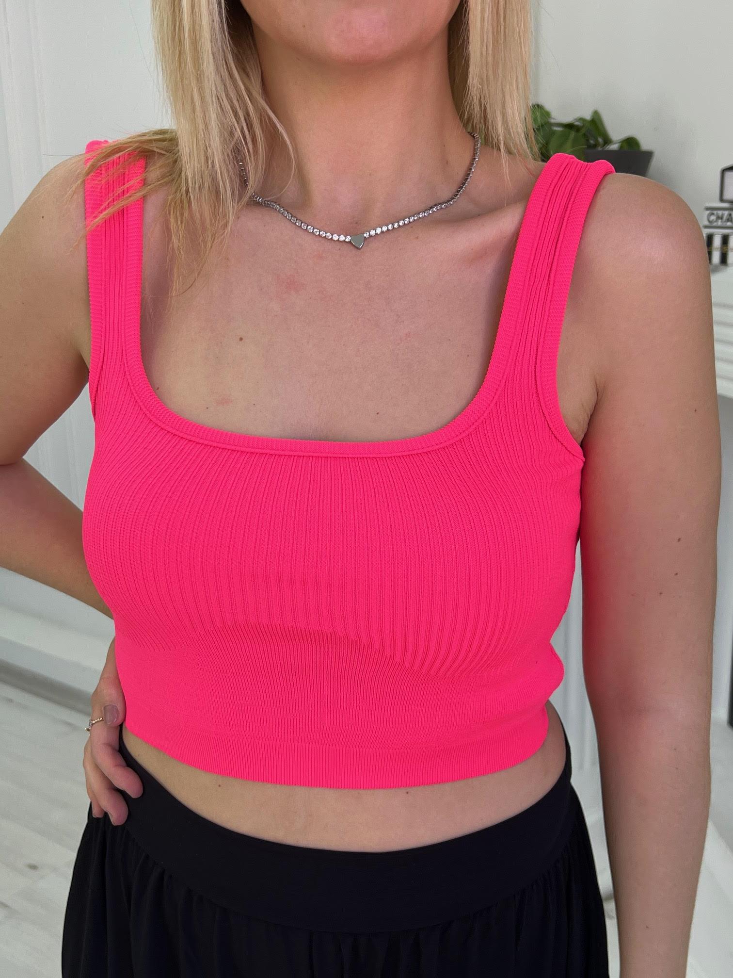 Askılı Crop PEMBE